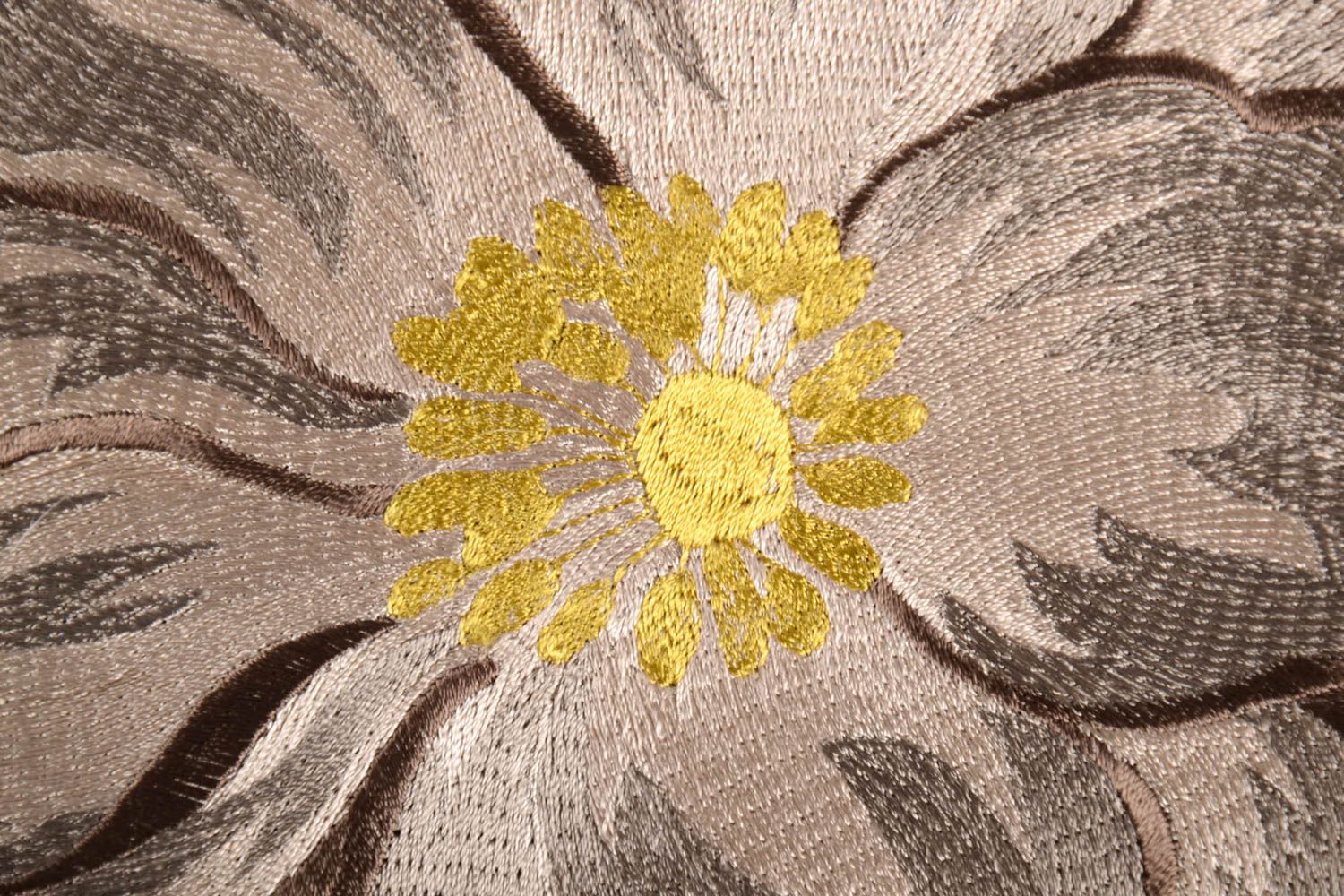 Housse de coussin fait main tissu naturel avec fleur Décoration maison photo 5