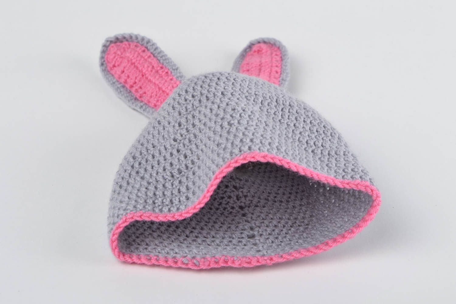 Handmade hat designer hat unusual hat gift for baby crochet hat grey hat photo 5