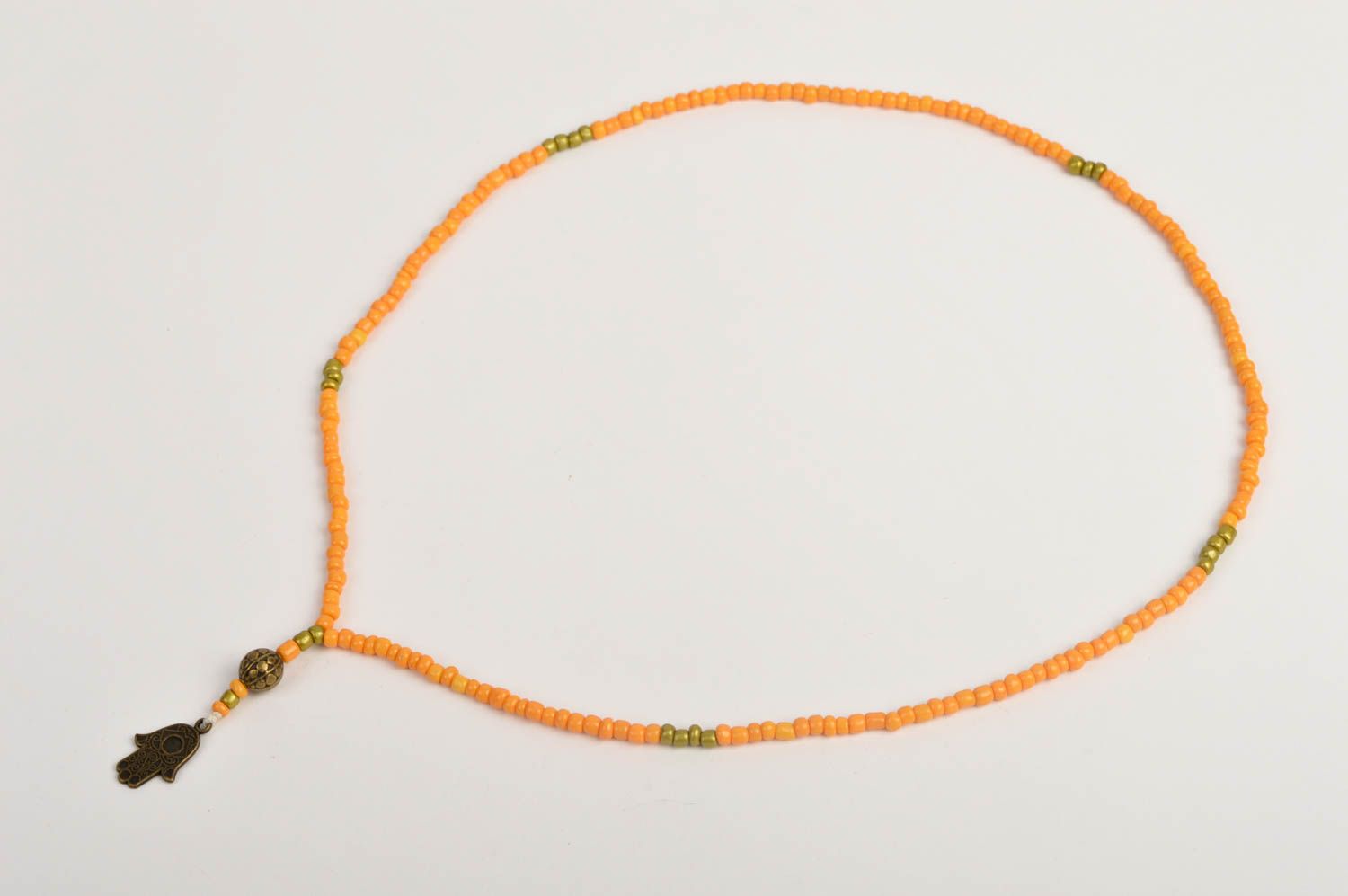 Handmade bright elegant pendant female designer pendant beaded jewelry photo 3