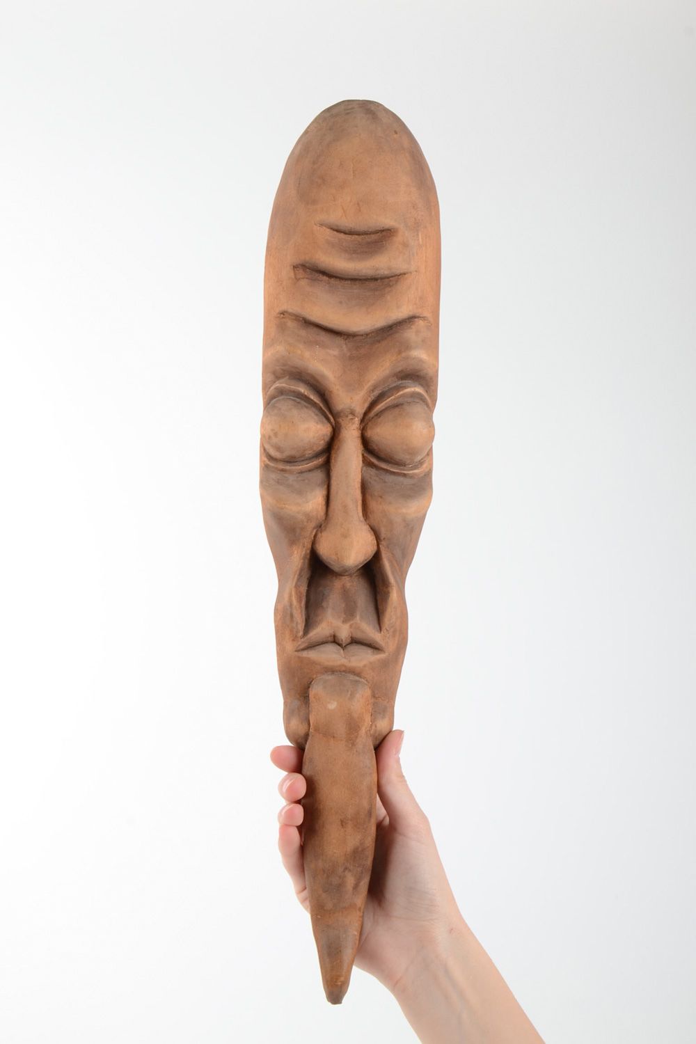 Máscara original decorativa hecha a mano tallada de madera colgante de pared  foto 5