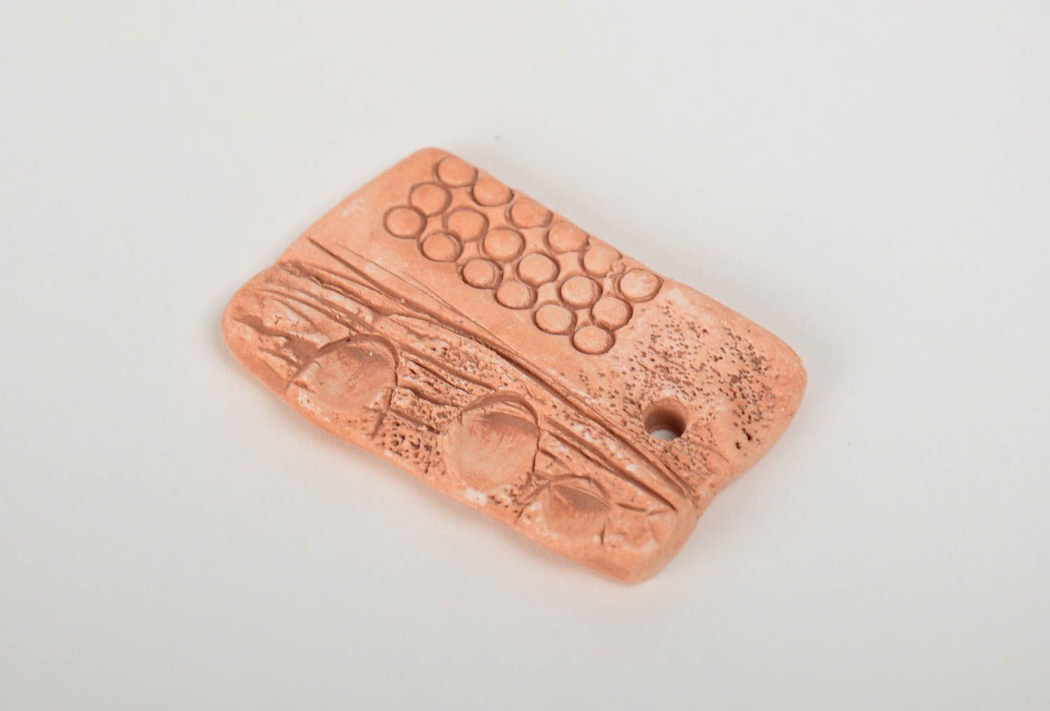 Unusual handmade DIY clay blank for pendant making beautiful relief photo 4