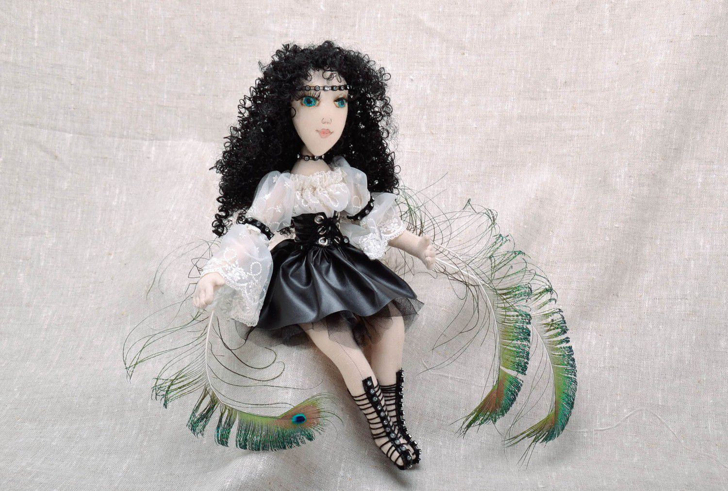 Handmade soft doll with support photo 5