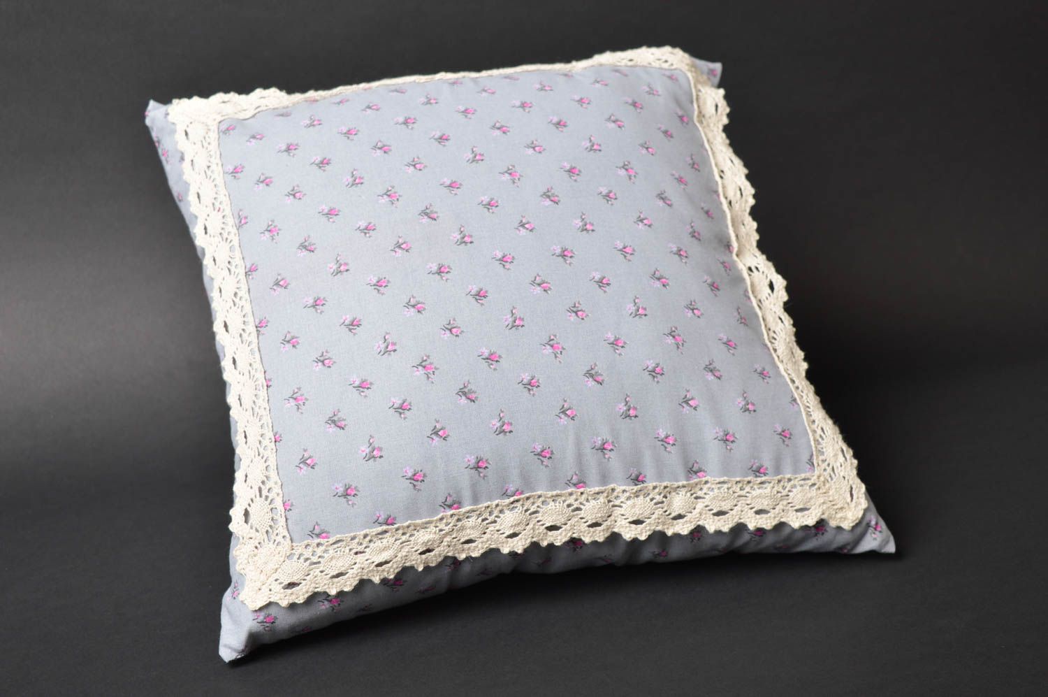 Almohada decorativa hecha a mano de tela decoración de interior regalo original  foto 5