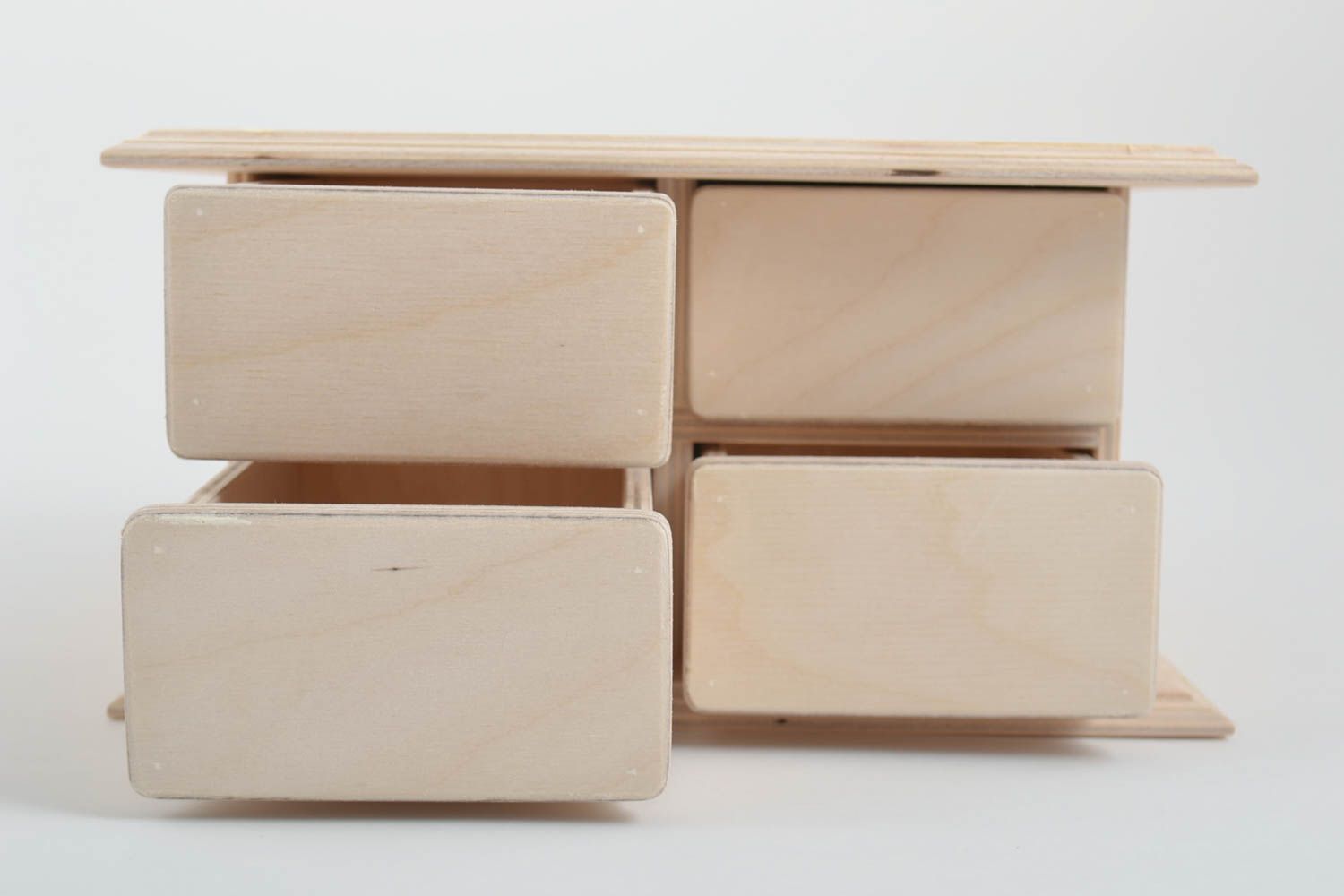 Unusual handmade wooden blank box dresser art supplies wooden craft gift ideas photo 2