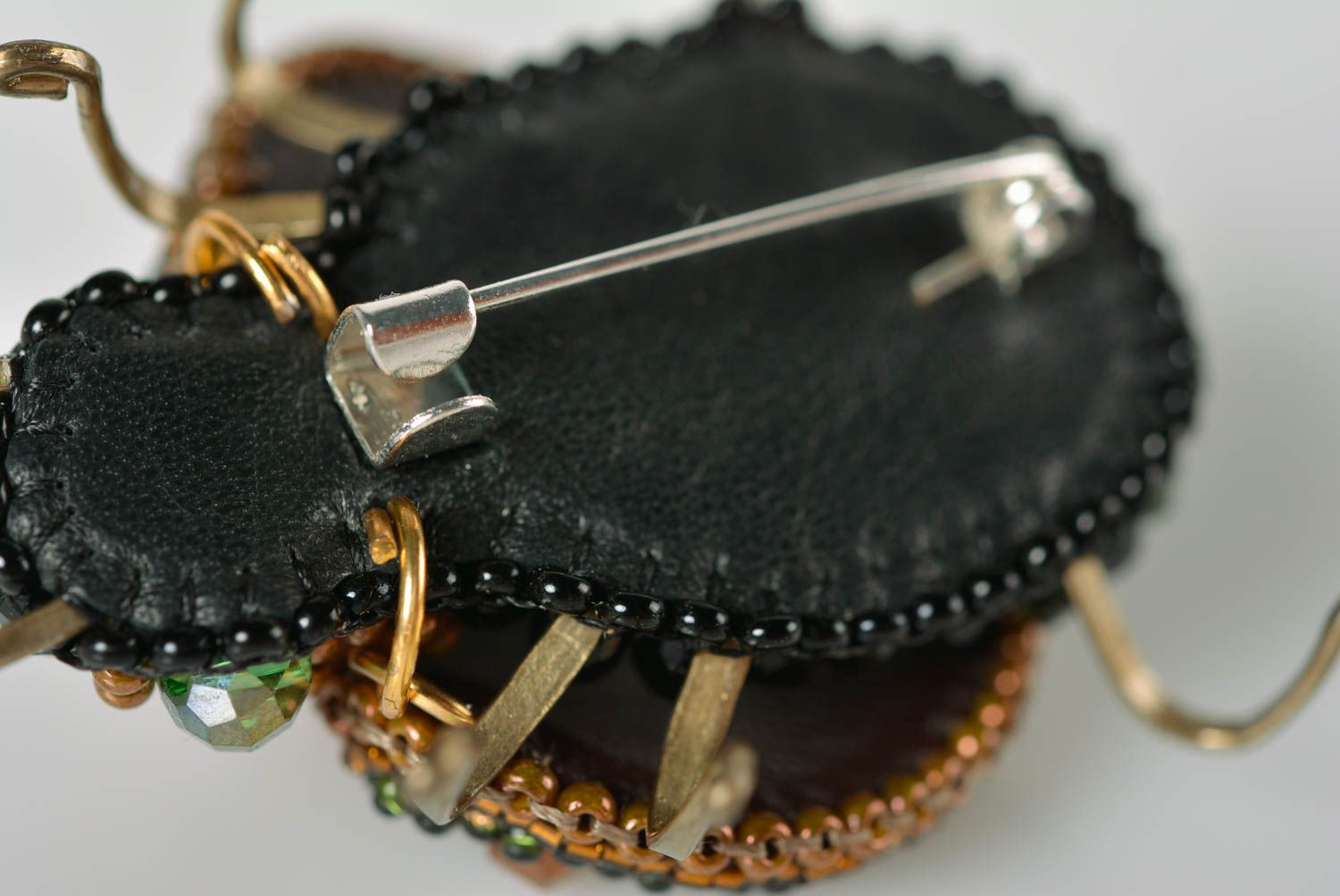 Handmade brooch designer jewelry unusual brooch gift for women beaded brooch photo 5