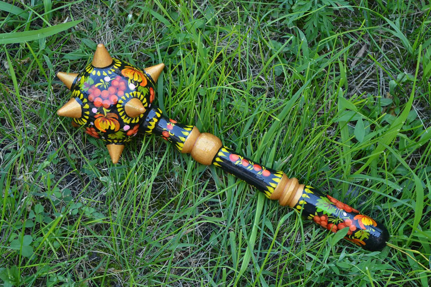 Beautiful handmade wooden mace decorative wooden cold weapon best gifts for him photo 1