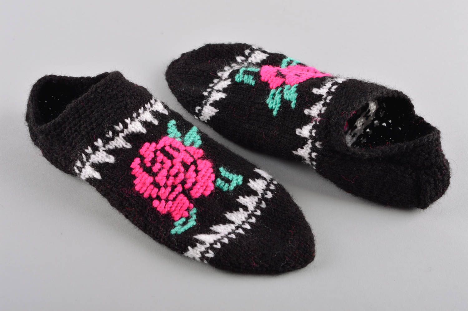Изделие вязаное носки ручной работы зимние носки вязаный аксессуар теплые носки фото 4