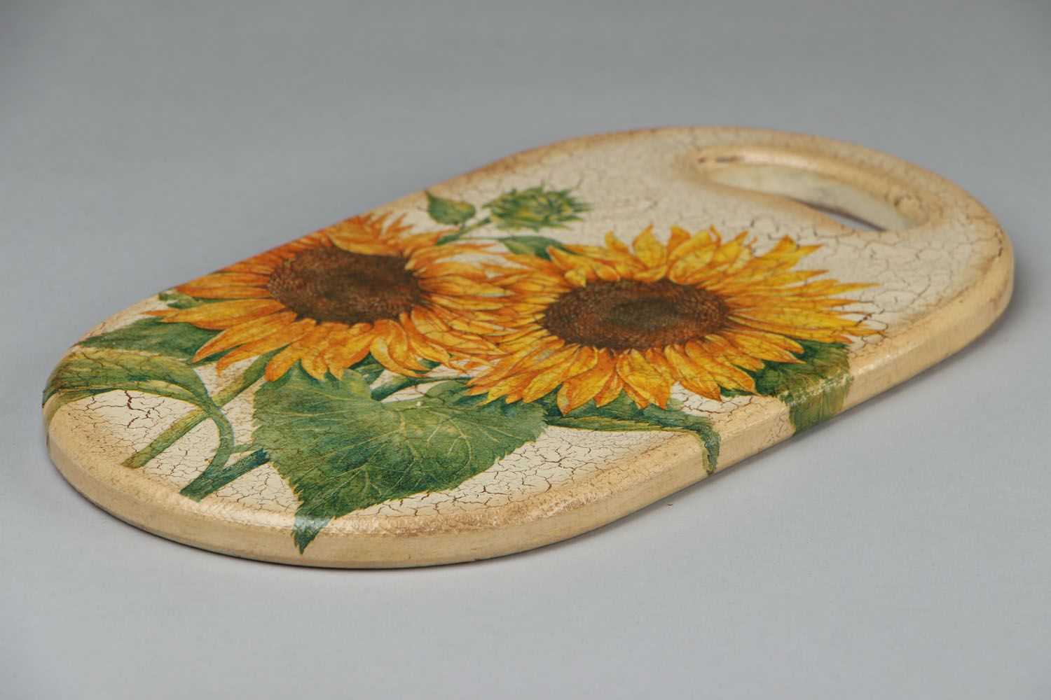 Cutting board with sunflowers photo 2