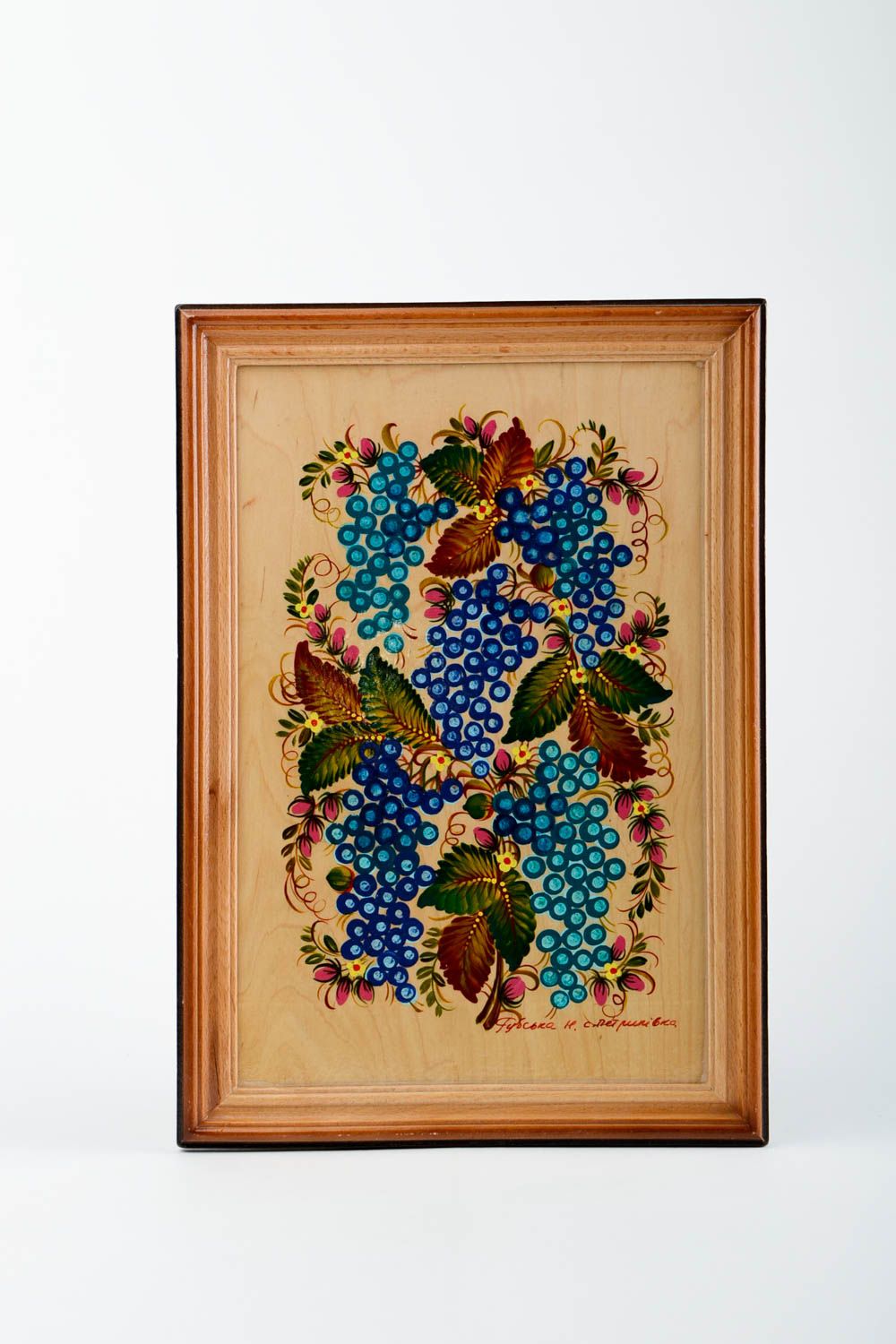 Панно на стену ручной работы декор для дома яркая красивая картина Виноград фото 3