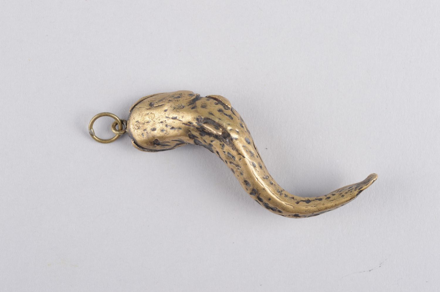 Handmade accessories bronze necklace metal pendant bronze catfish pendant  photo 3