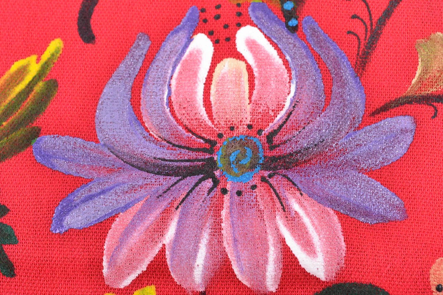 Женский кашемировый шарф с росписью розовый фото 3