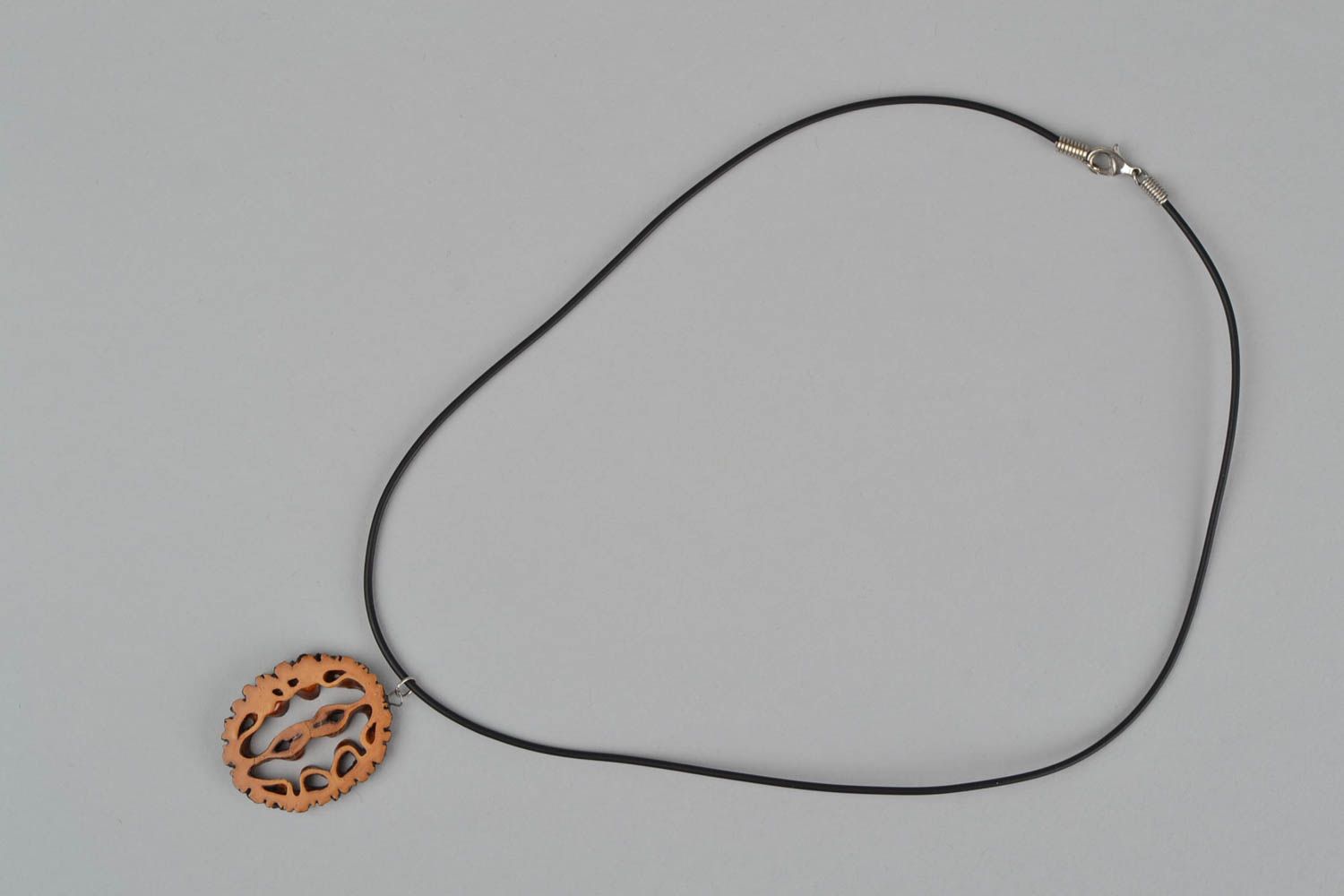 Unusual handmade walnut pendant fashion accessories designer jewelry for girls photo 3