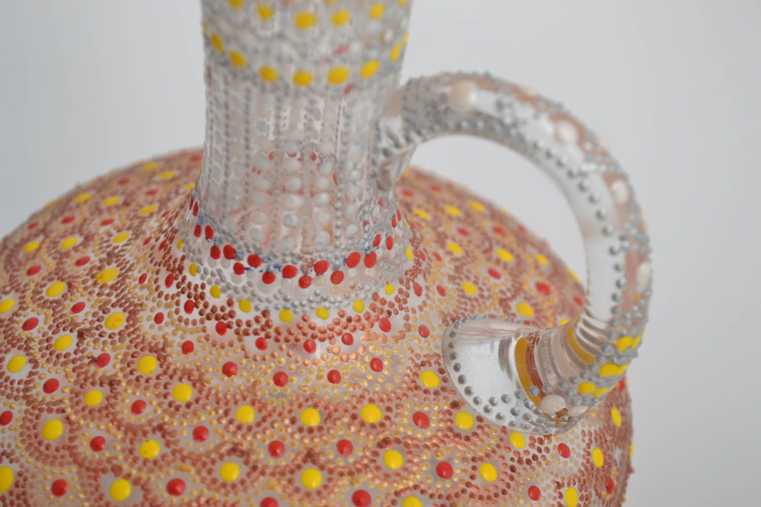 Стеклянный кувшин ручной работы кувшин для воды ваза из стекла объемом 300 мл фото 4