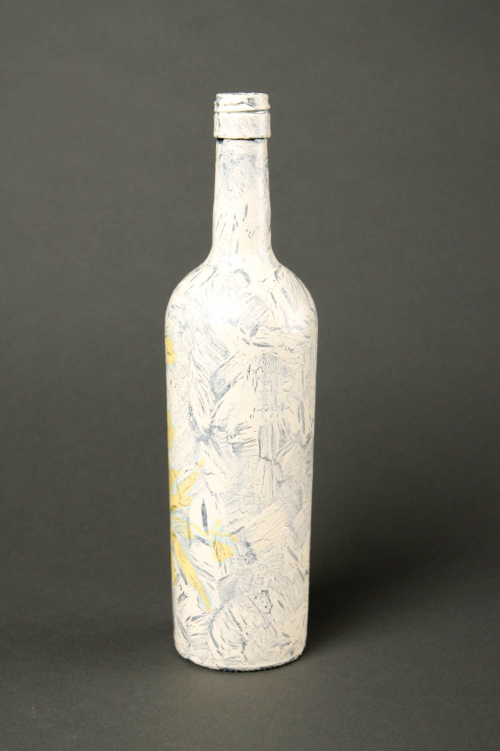 Botella de vidrio para vino hecha a mano decoración de cocina regalo original  foto 3