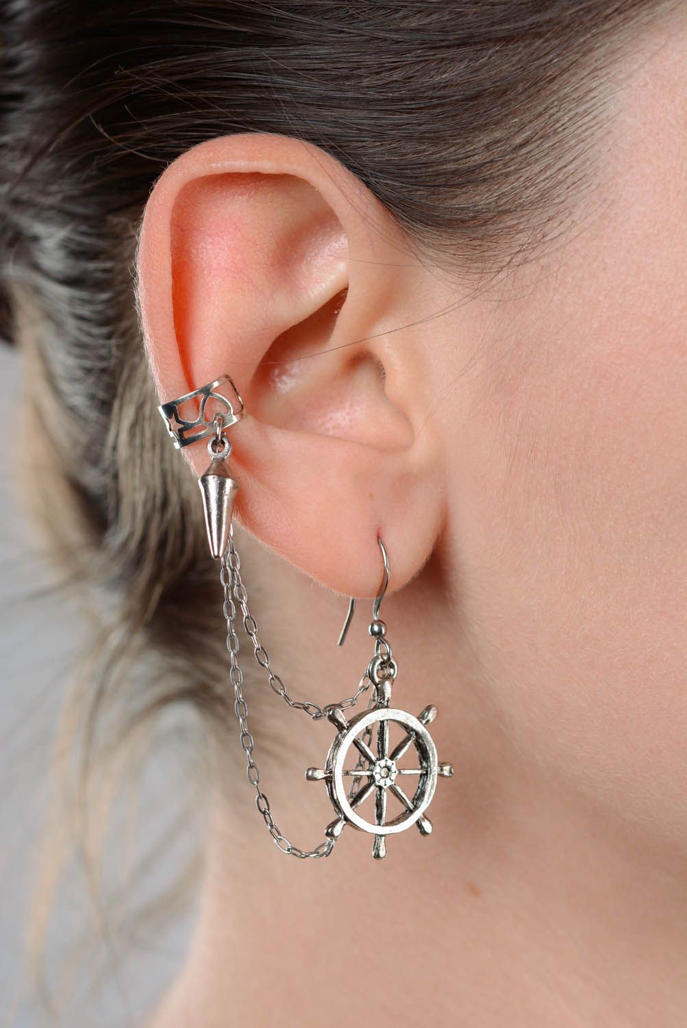 Cuff earrings in marine style photo 3