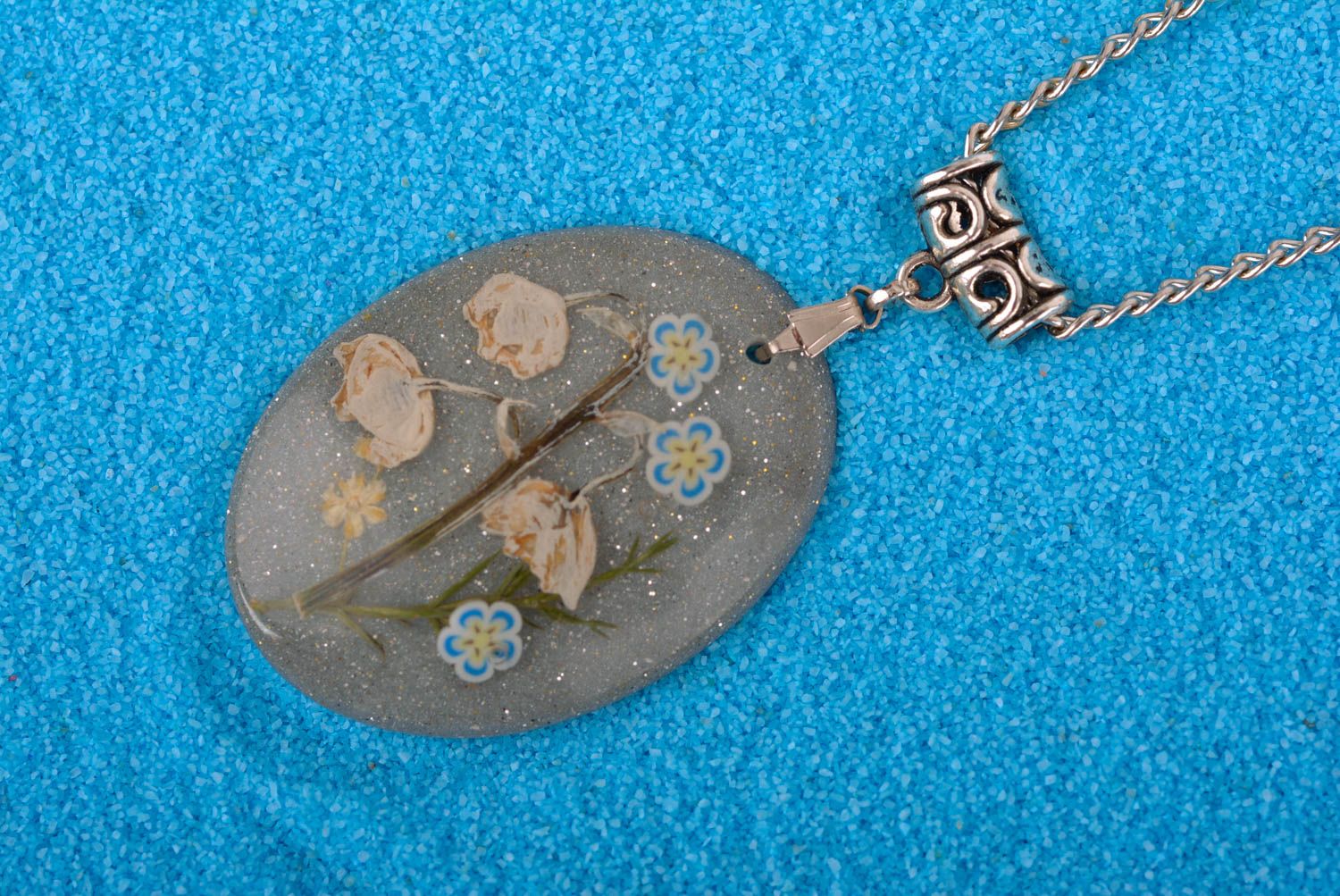 Handmade pendant epoxy resin jewelry gift ideas unusual pendant gift for her photo 1