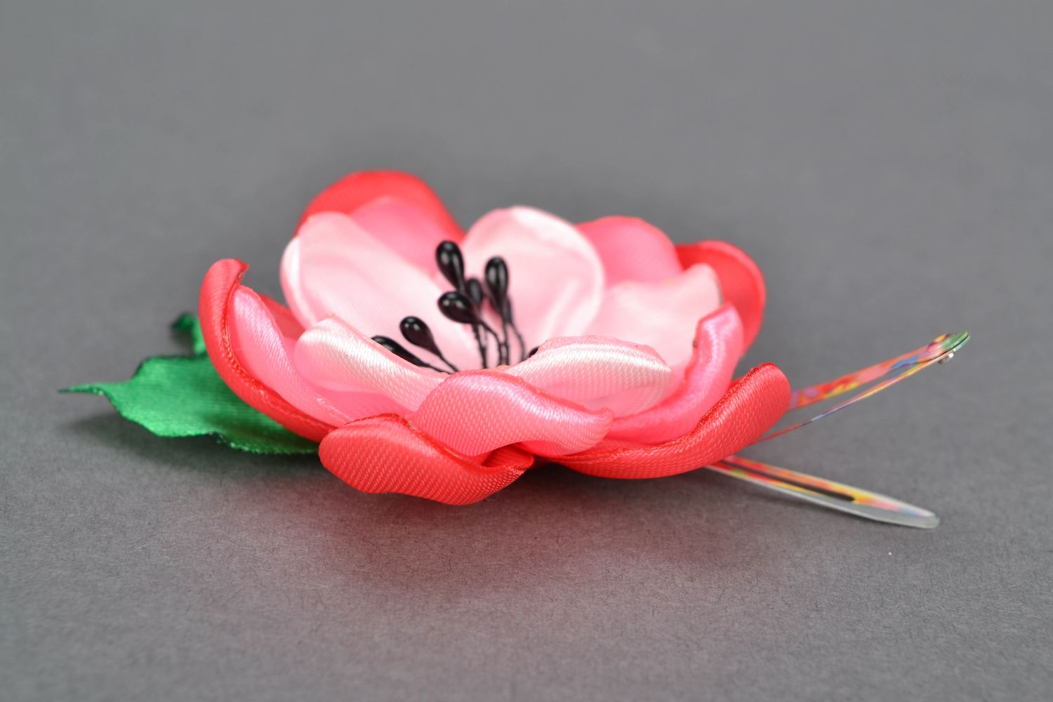 Handmade Haarspange mit Blume foto 3