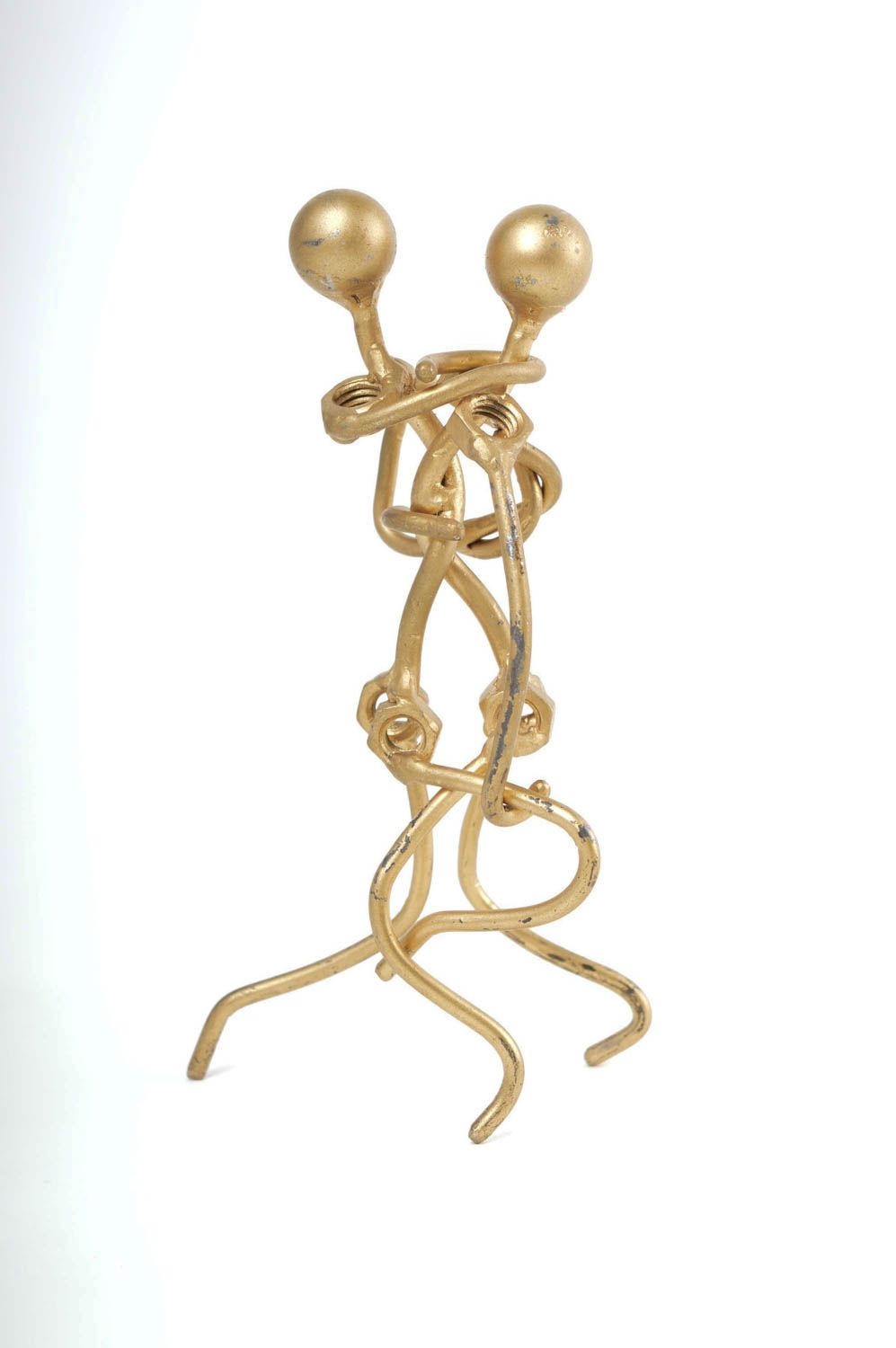 Figurine danse faite main Statuette design en métal couleur dorée Déco maison photo 4
