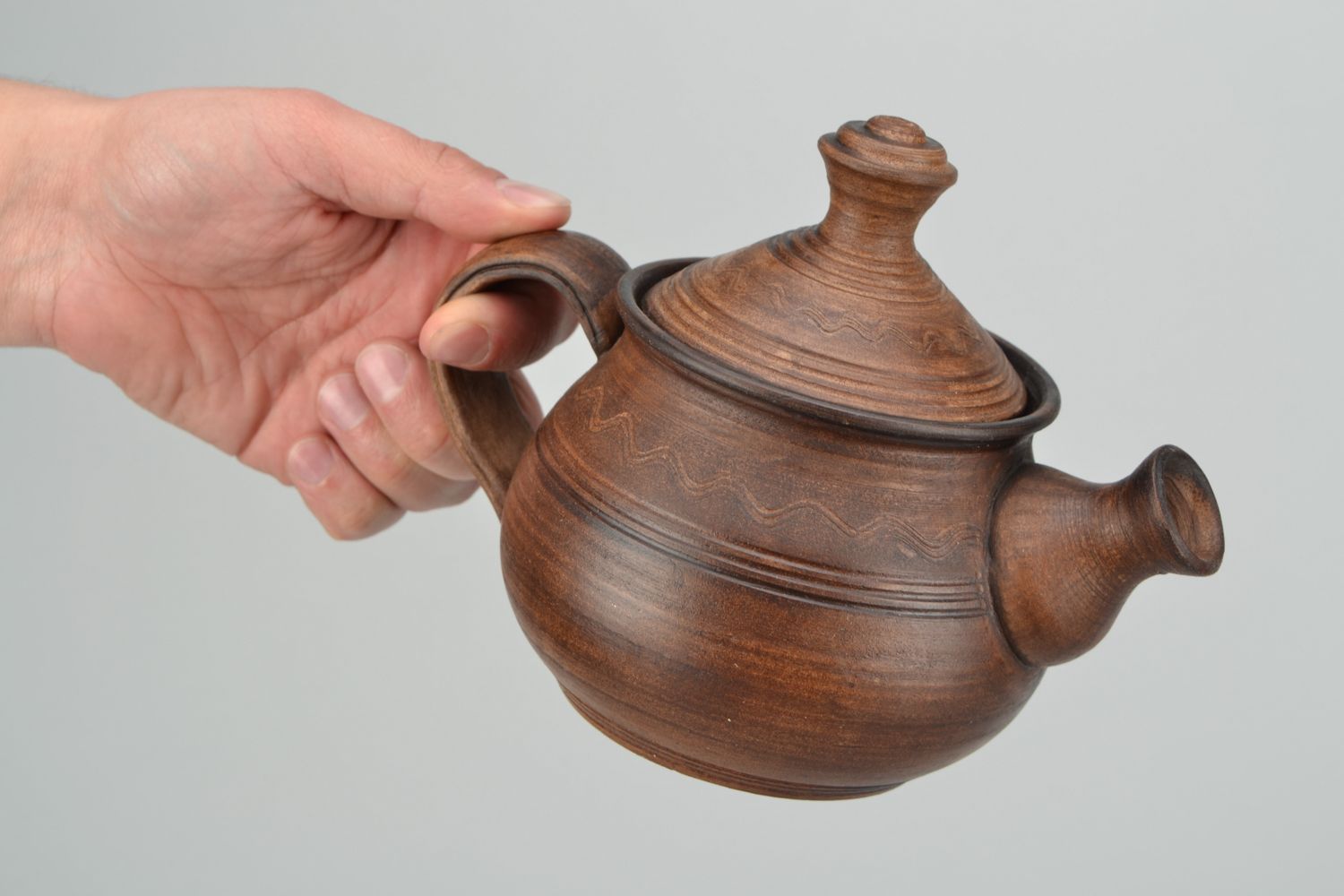 Ceramic teapot kilned with milk 600 ml photo 2