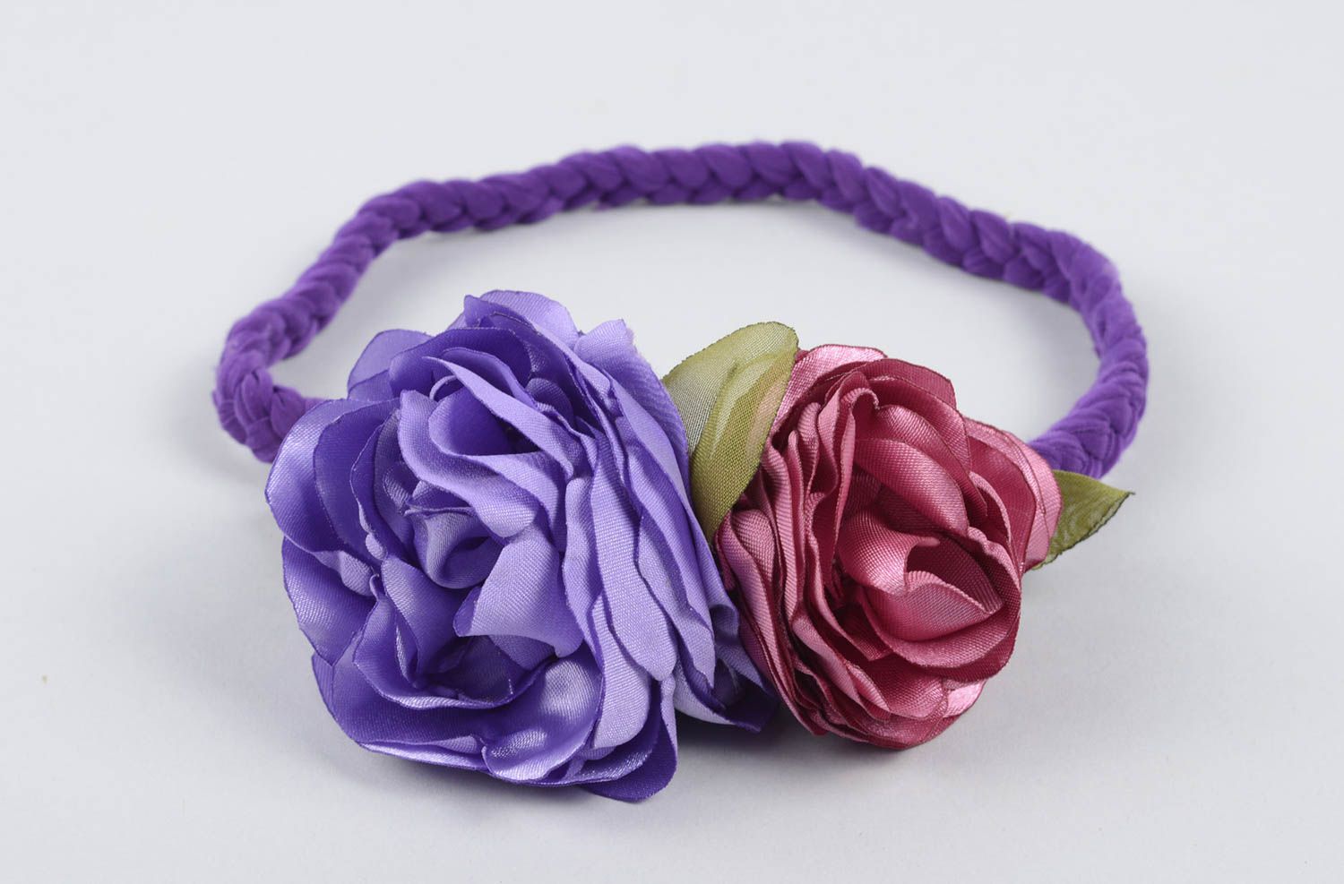 Handmade fabric flower headband textile head accessories hair ornaments photo 1