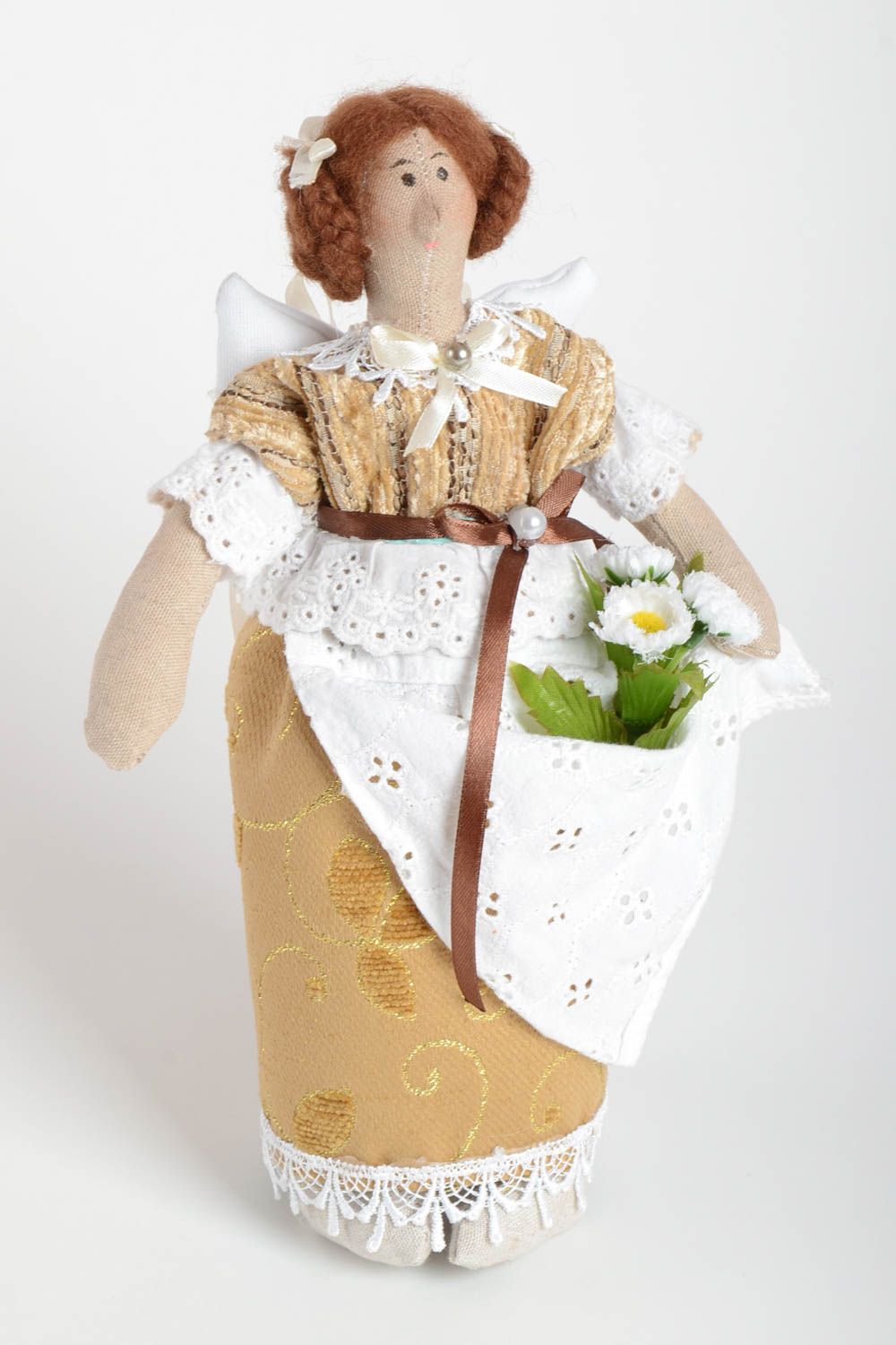 Авторская тканевая кукла статуэтка для декора дома Хозайка ручной работы фото 2