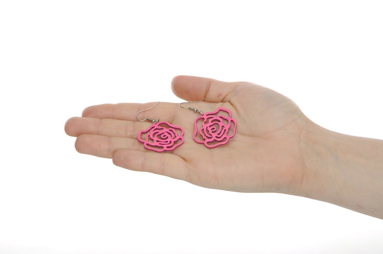 Earrings Carved Roses photo 2