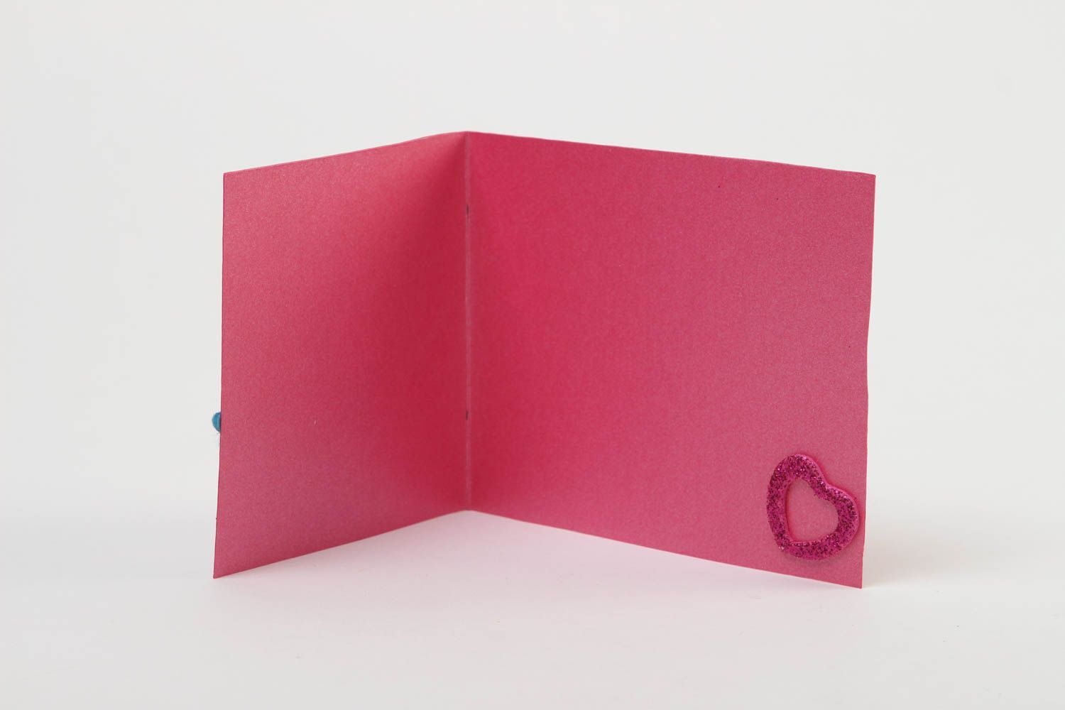 Tarjeta de felicitación rosada con pájaros postal hecha a mano regalo original foto 3