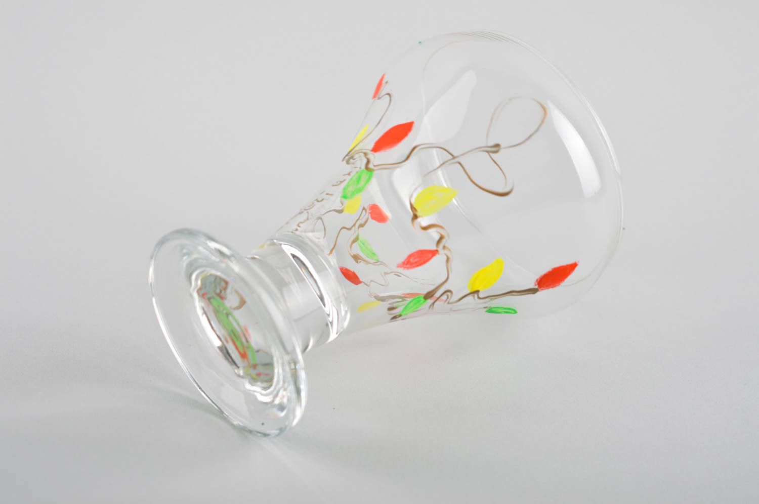 Vaso de cristal hecho a mano con hojas utensilio de cocina menaje del hogar foto 3