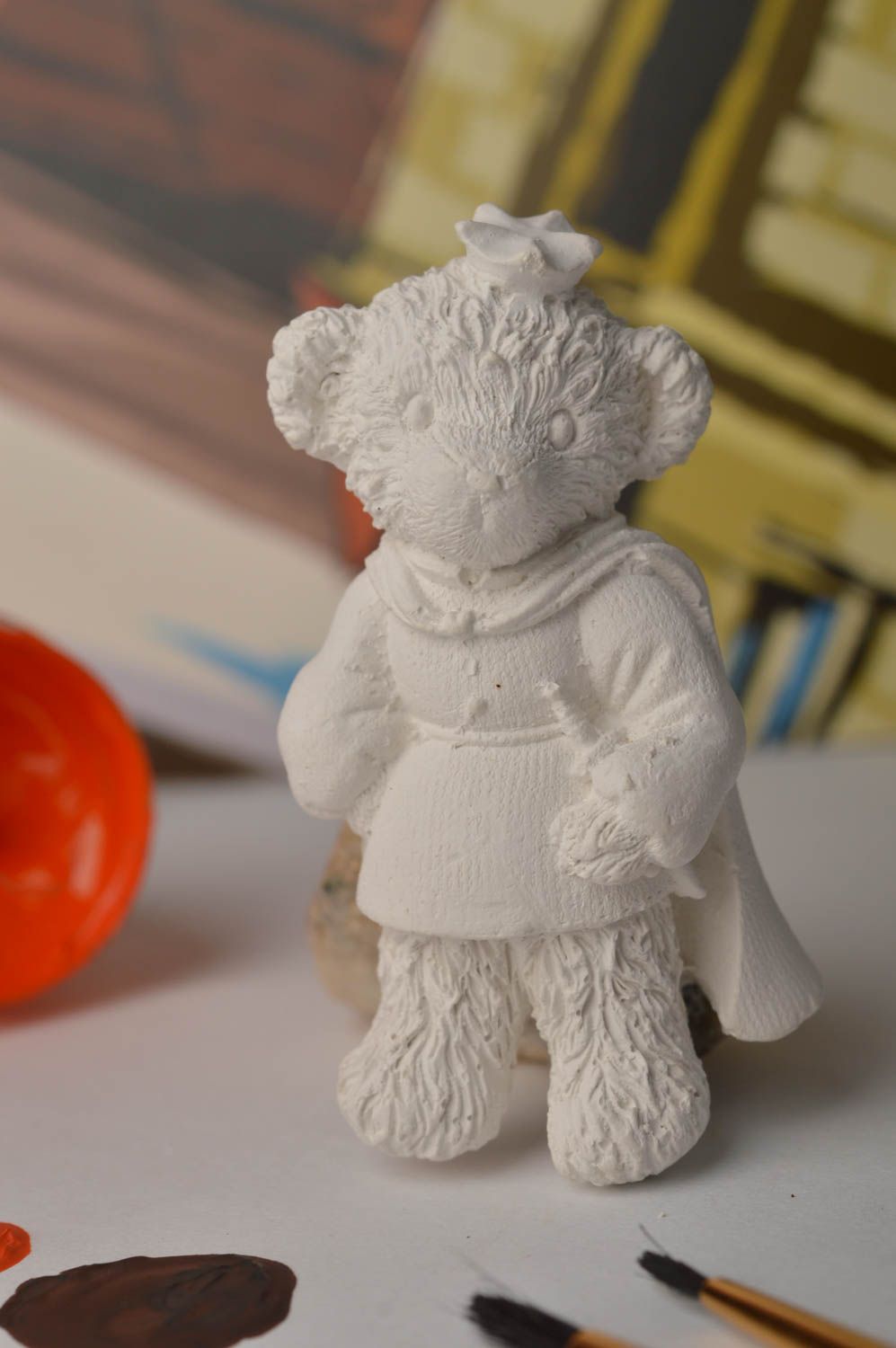 Magnet frigo Figurine à peindre fait main Aimant frigo ourse Déco cuisine photo 1