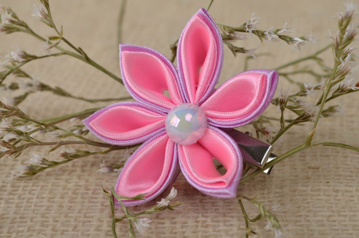 Unusual handmade flower barrette hair clip fashion kids accessories for girls photo 1
