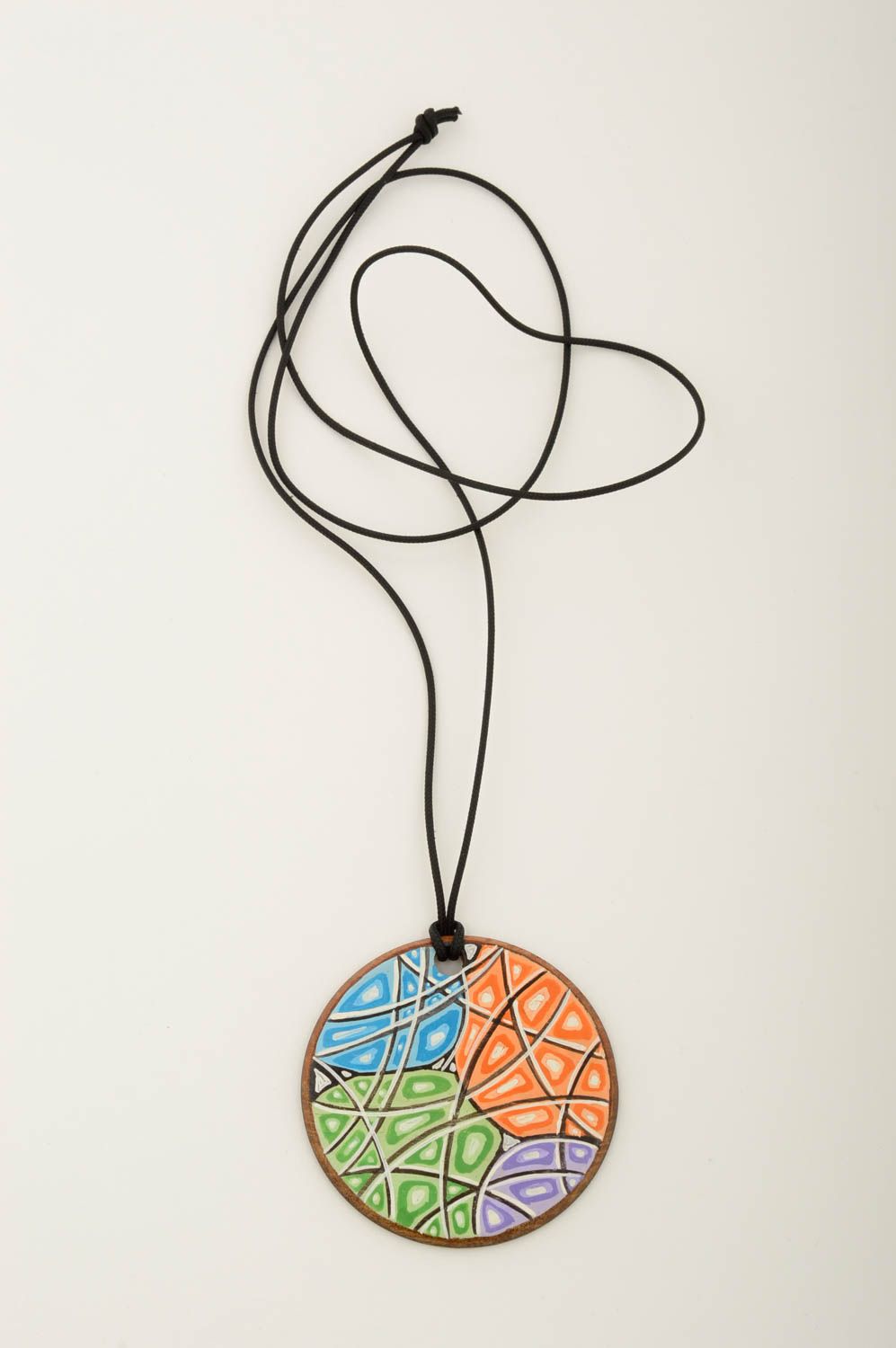 Handmade wooden pendant unusual designer pendant cute accessory for girls photo 3