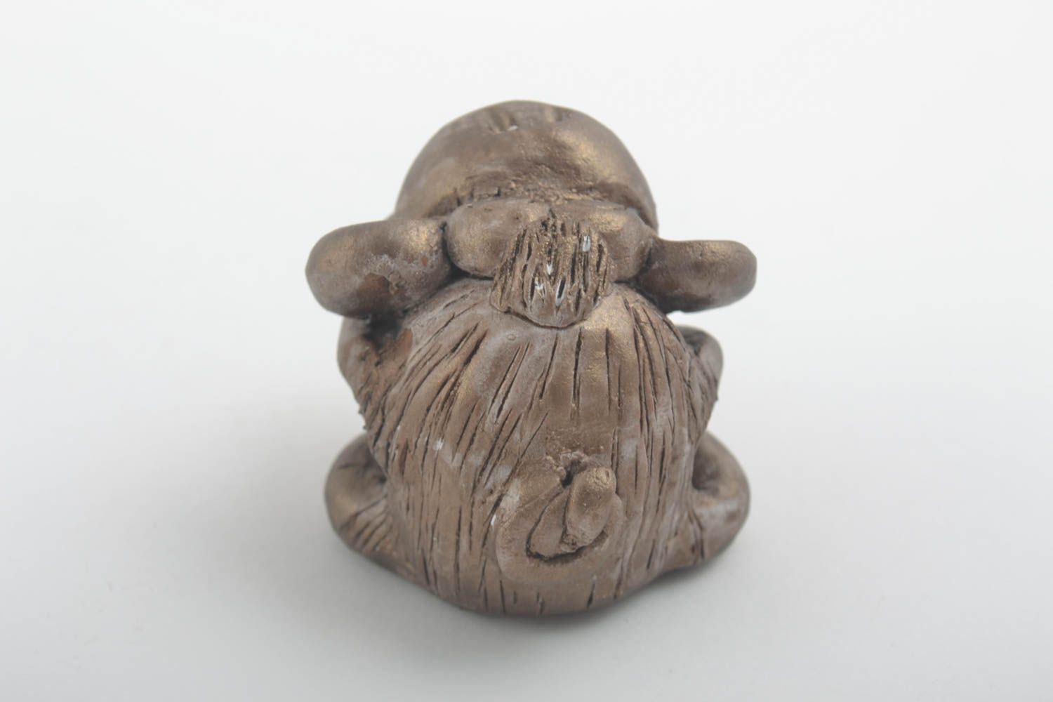 Figurina fatta a mano in ceramica scimmietta divertente souvenir di terracotta foto 2