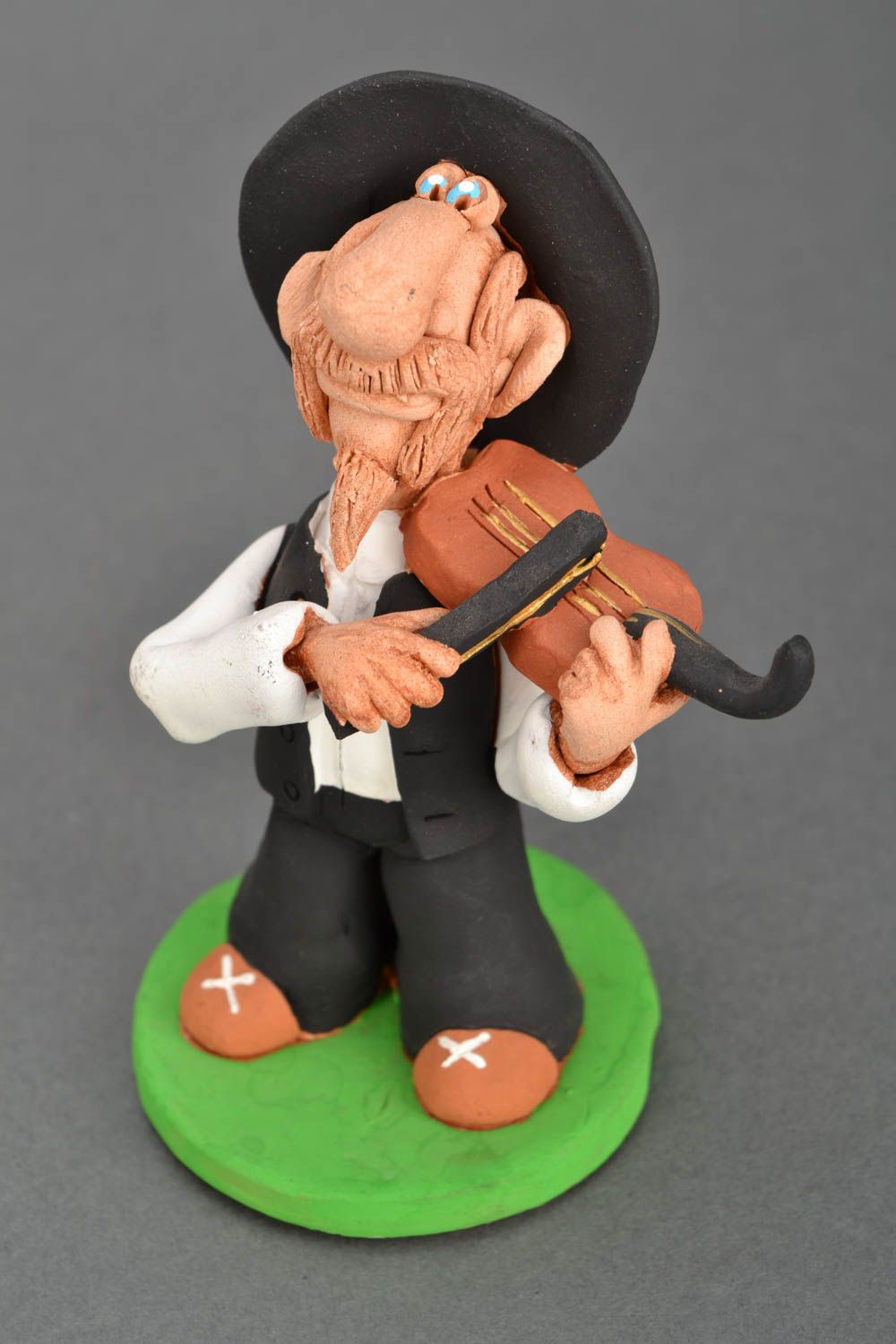 Deko Figur Keramik Jude mit Geige foto 3