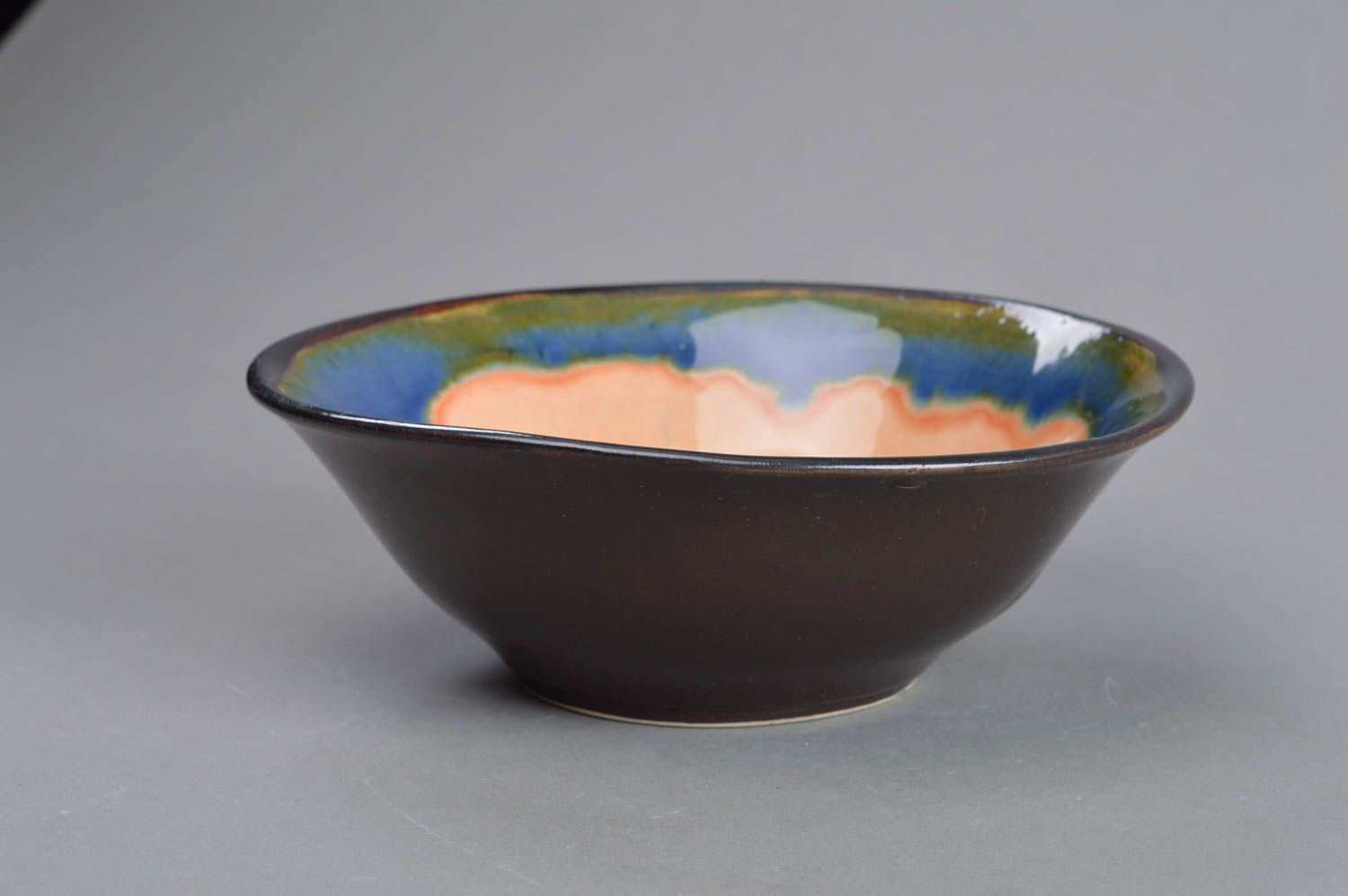 Joli bol porcelaine avec peinture fait main vaisselle insolite multicolore photo 2