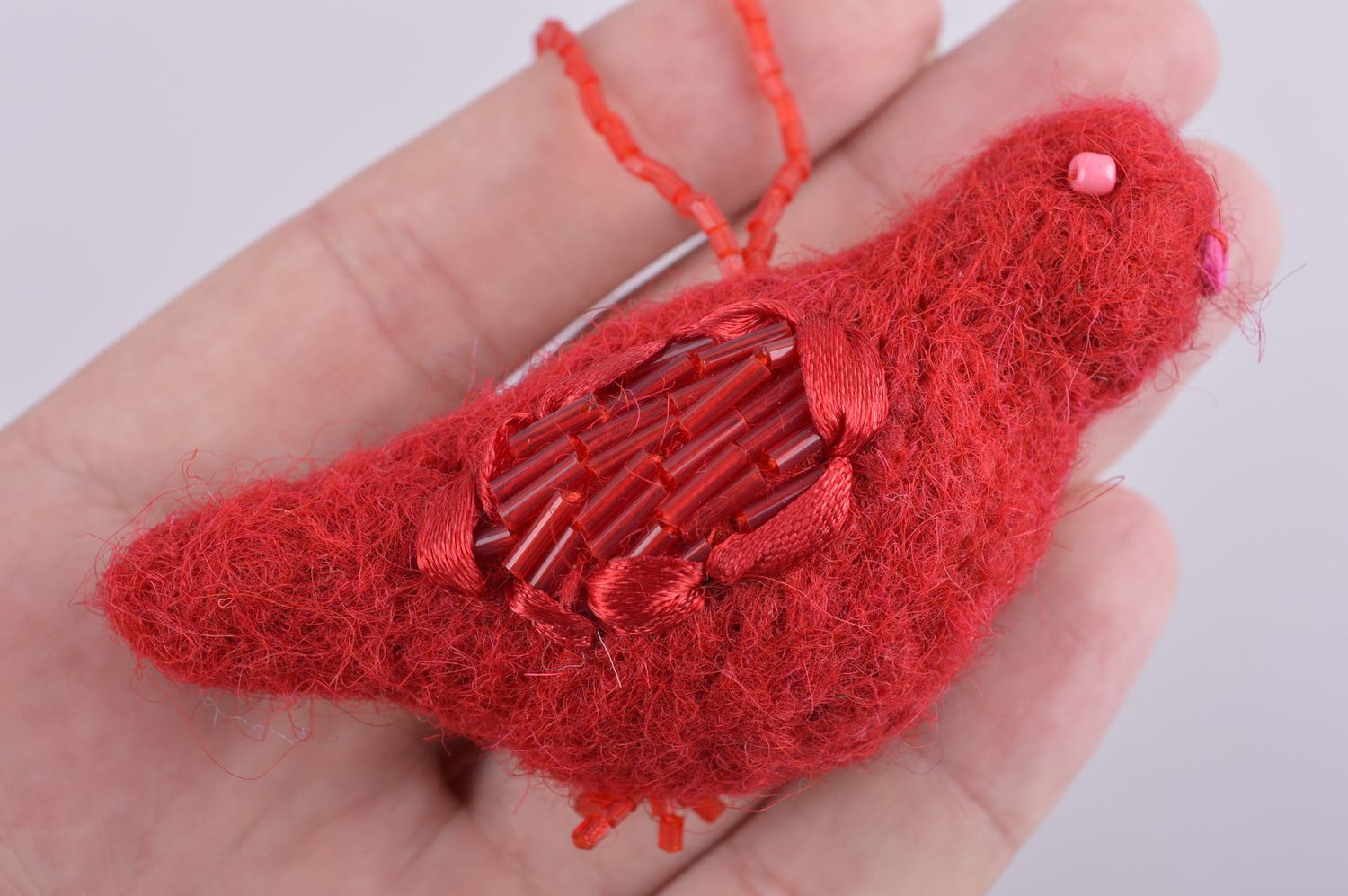Textil Spielzeug Handmade Deko Anhänger Stoff Kuscheltier Designer Geschenk rot foto 4