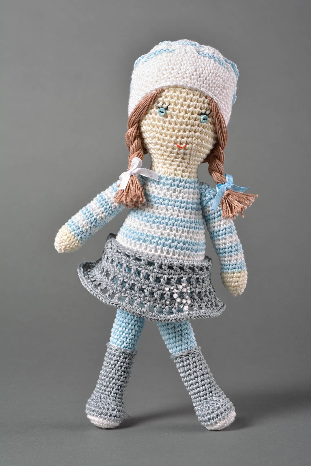 Muñeca tejida artesanal estilosa juguete para niñas regalo personalizado foto 1