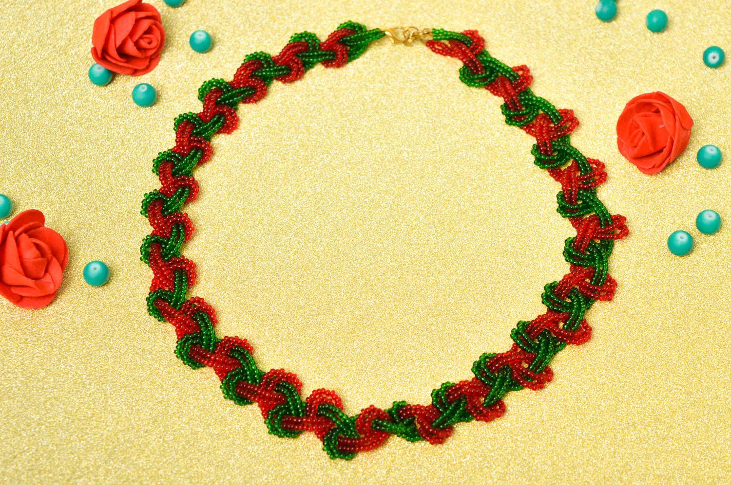 Handmade designer beaded necklace bright stylish necklace elegant jewelry photo 1