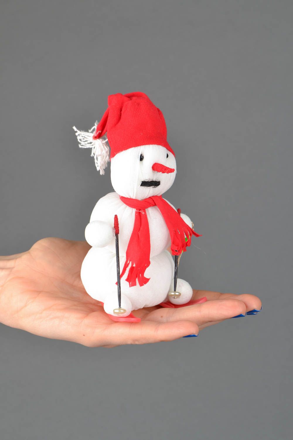 Pupazzo di neve fatto a mano pupazzo di peluche giocattolo simpatico da bambini foto 2