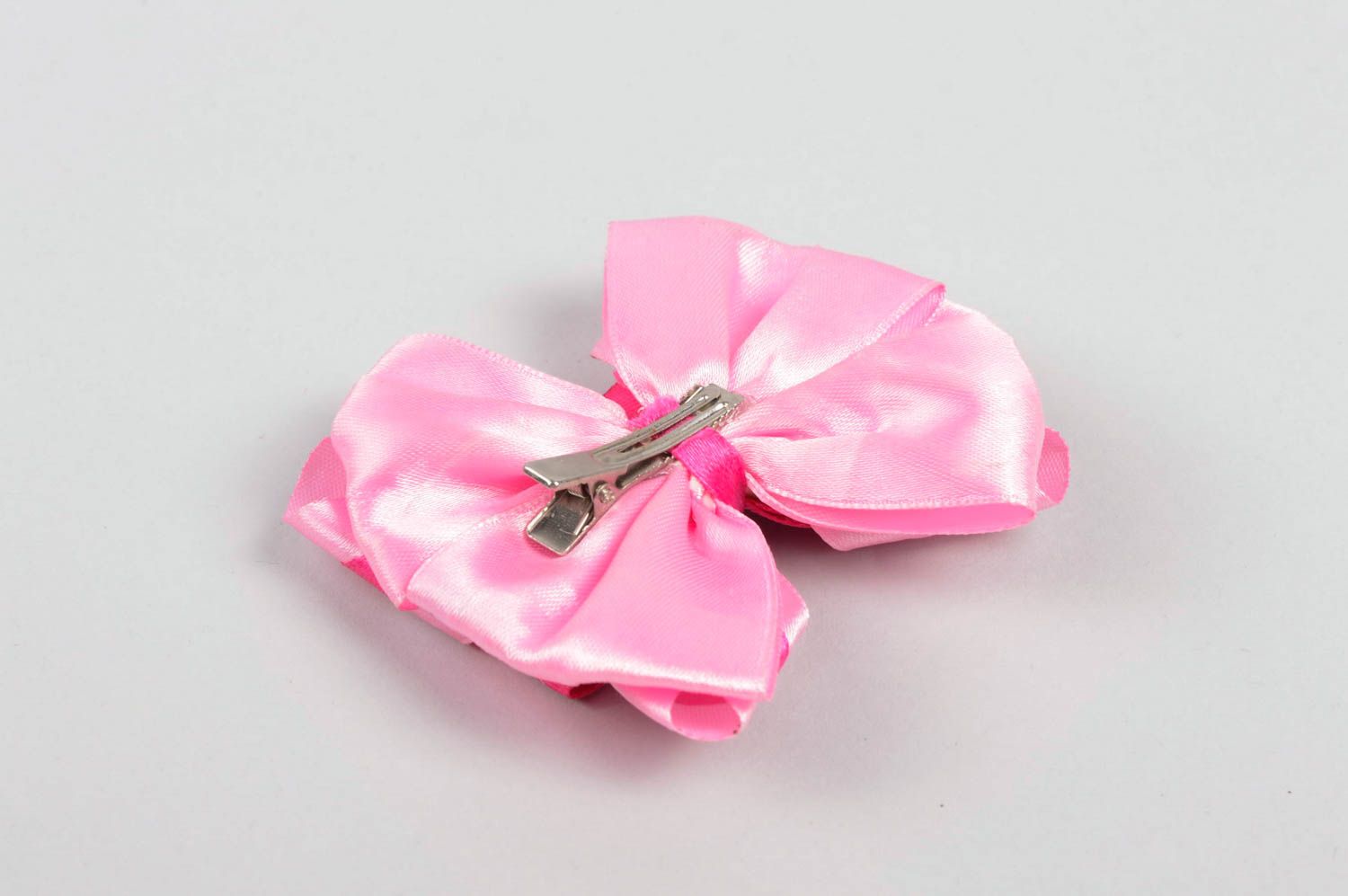 Handmade bow hair clip ribbon bows hair accessories for girls gifts for kids photo 4
