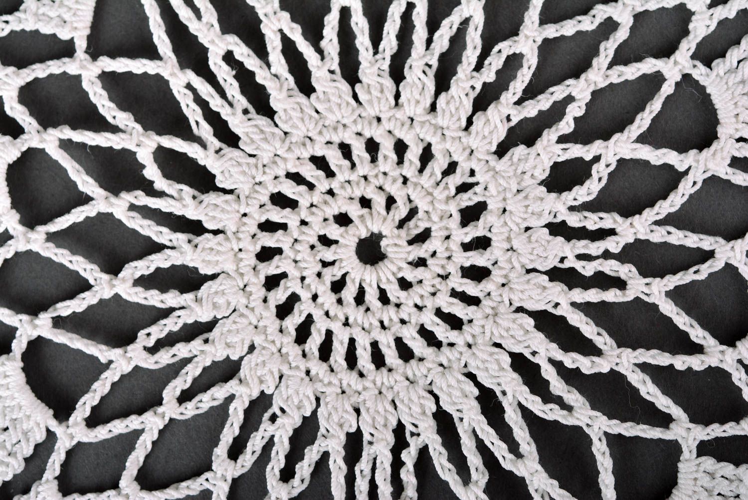 Handmade decorative napkin crocheted kitchen textile stylish cute coaster photo 5