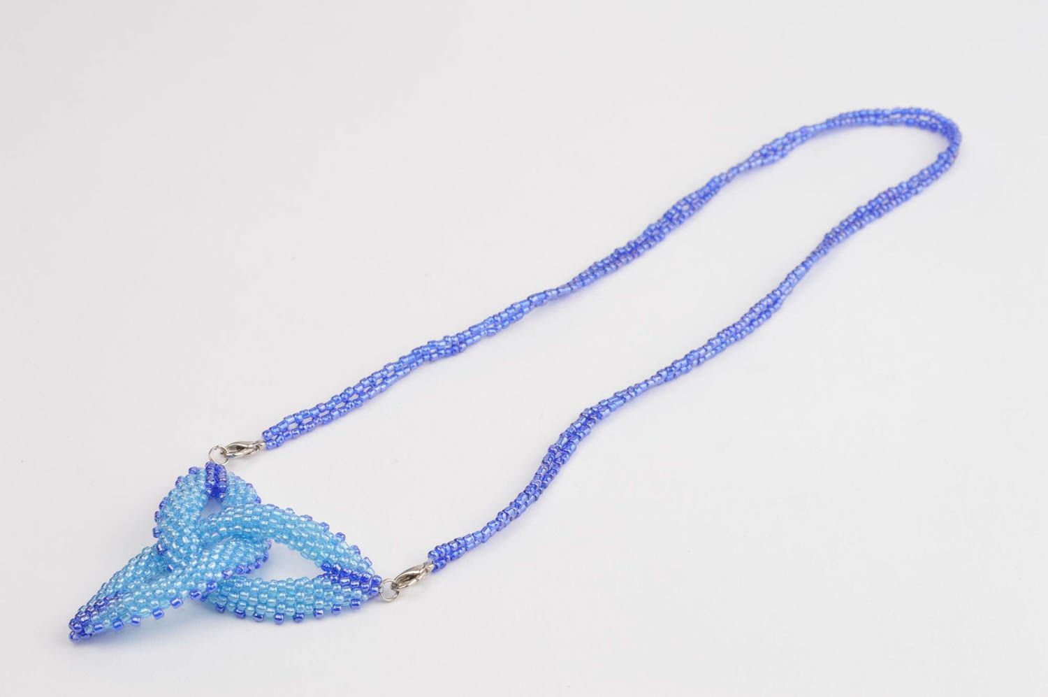 Кулон ручной работы модная бижутерия украшение на шею голубое красивое фото 2