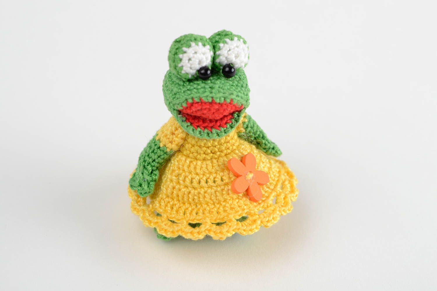 Handmade Kleinkinder Spielzeug Finger Puppe Kuscheltier Frosch Designer Geschenk foto 4