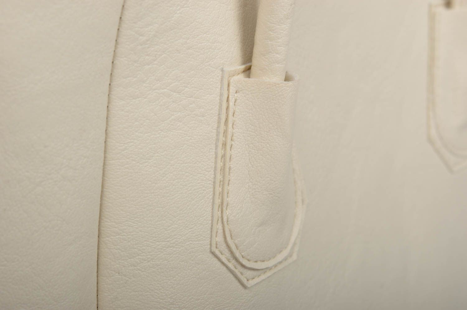 Bolso de cuero artificial artesanal accesorio para mujer blanco regalo original foto 3