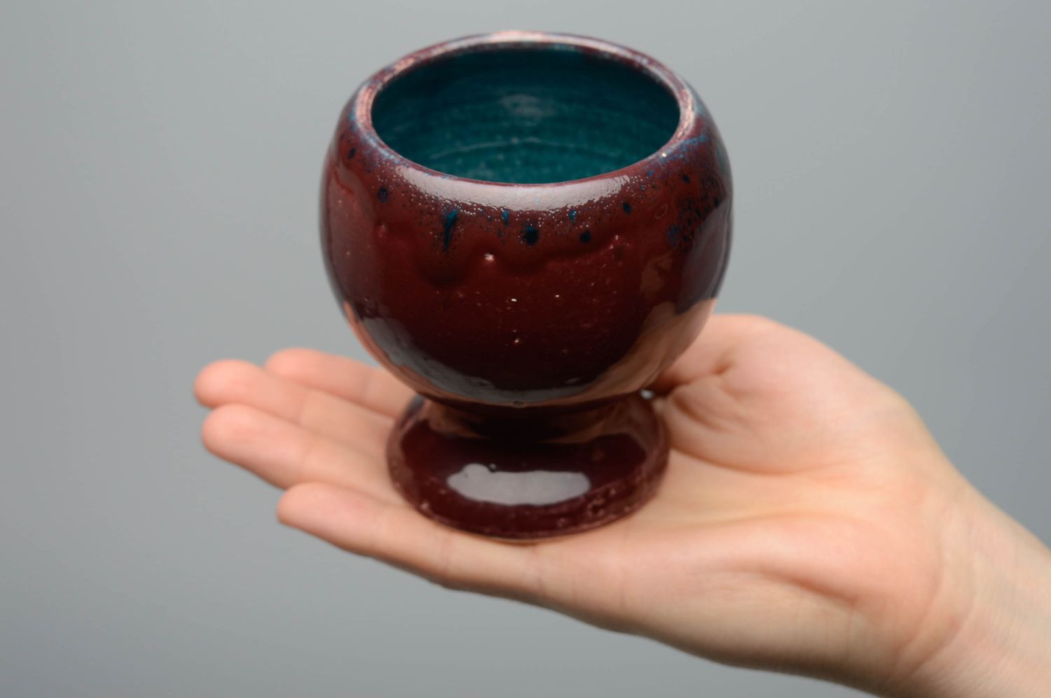 Glazed ceramic goblet 280 ml photo 4
