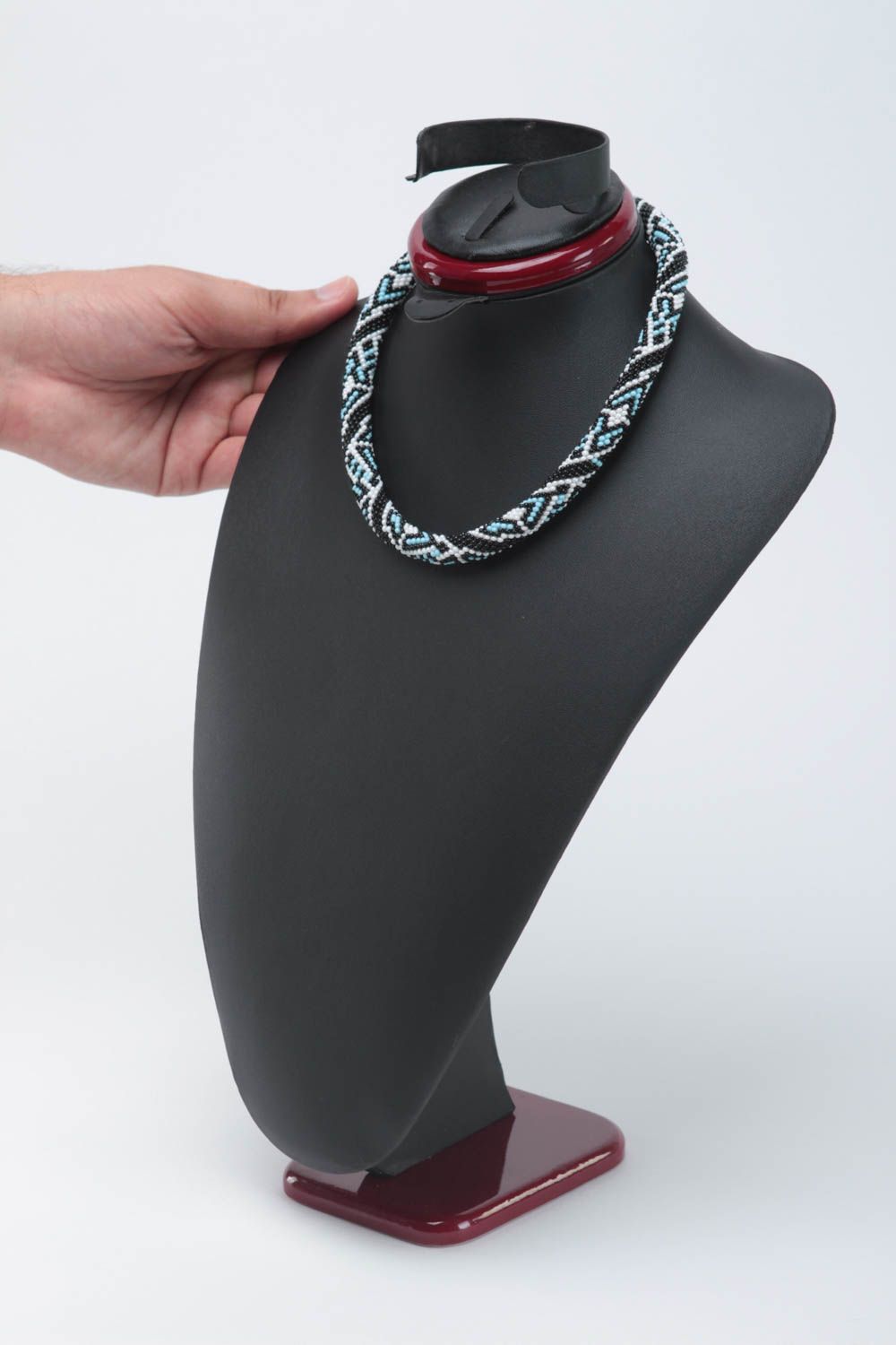 Handmade female accessory stylish beaded cord necklace festive necklace gift photo 5