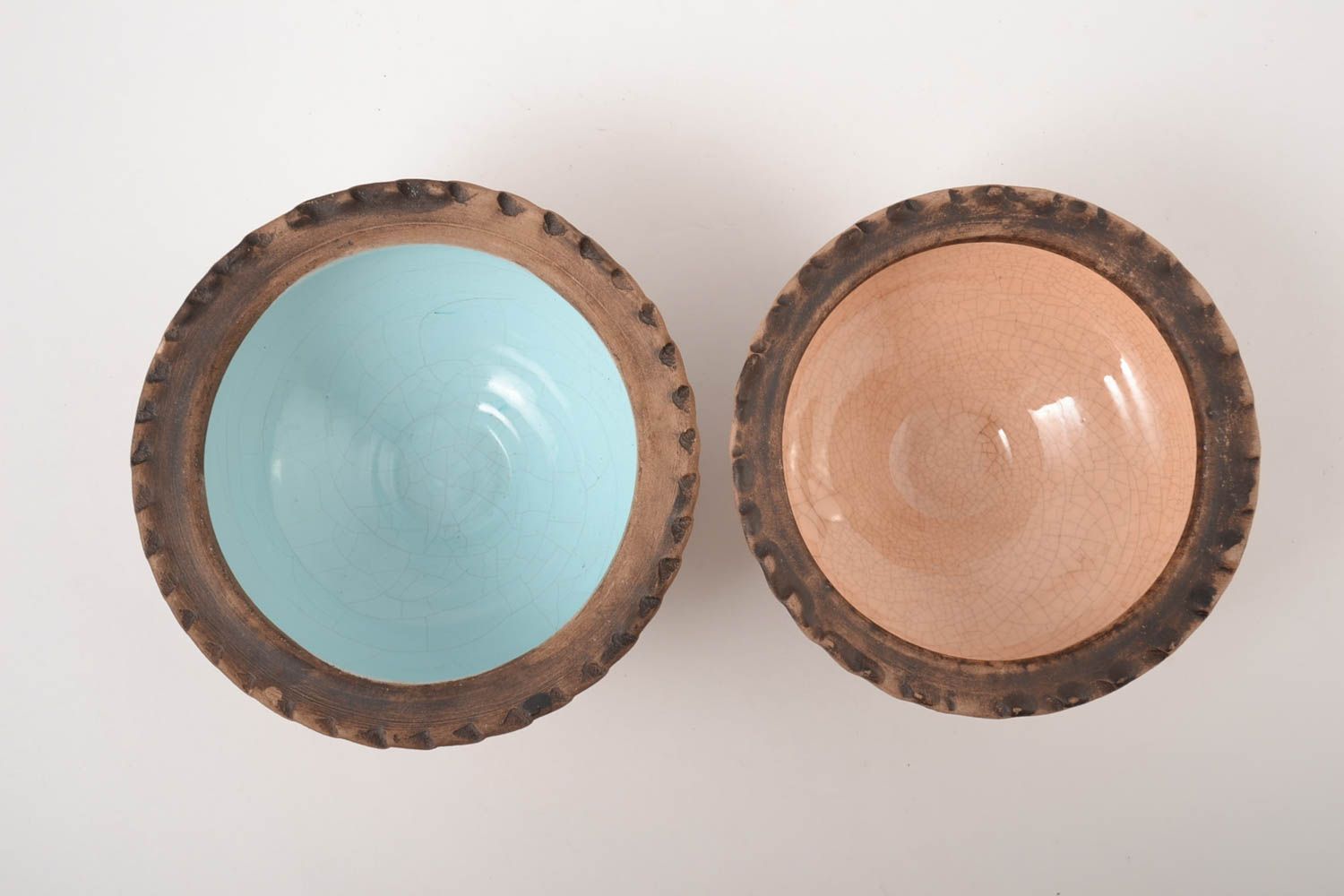 Schüssel Set handmade Keramik Schalen aus Ton für Suppen 2 Stück 500 ml foto 2