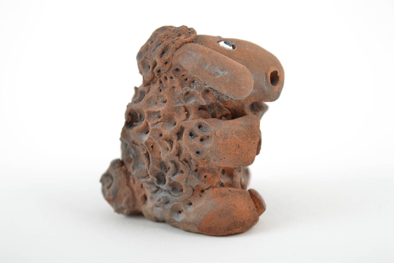 Statuetta pecorella in argilla fatta a mano figurina decorativa in ceramica 
 foto 4