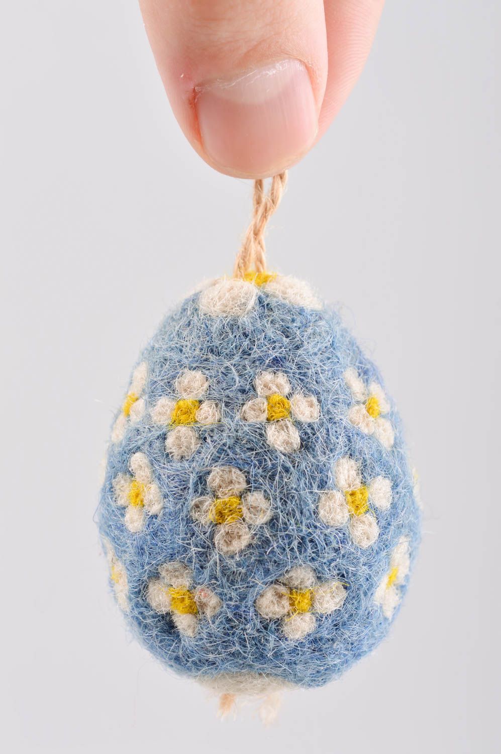 Peluche de fieltro artesanal colgante decorativo huevo de Pascua regalo original foto 5