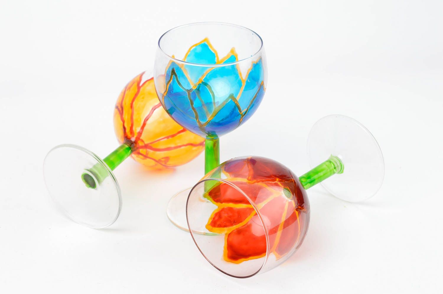 Copas para vino hechas a mano decoradas vajilla de vidrio regalos originales  foto 5