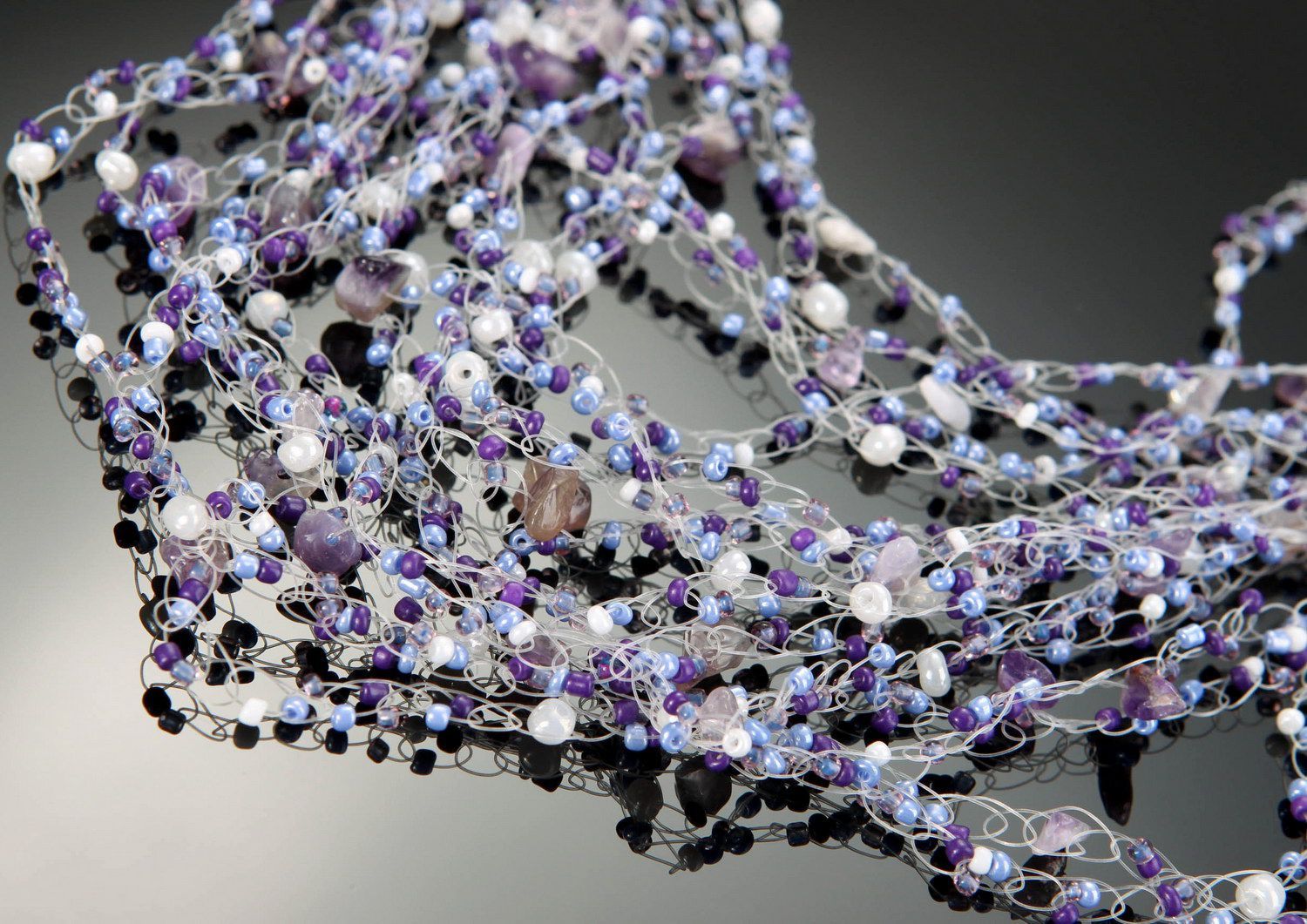Airpuff-necklace with amethyst photo 3